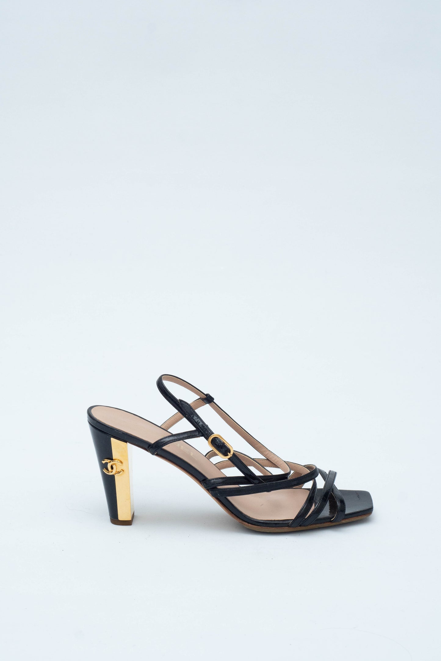 CHANEL GOLDEN HEELS SANDALS