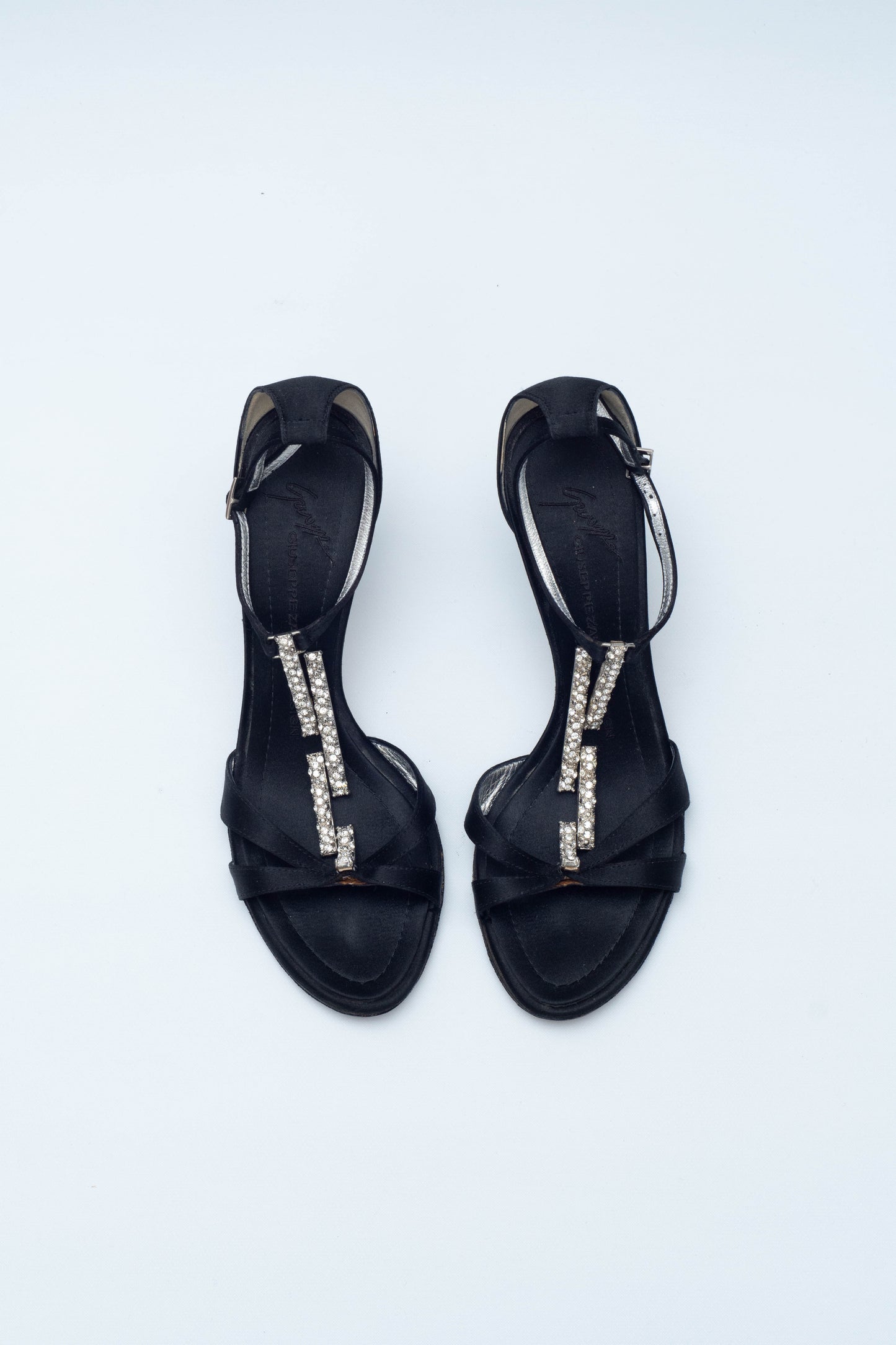 ZANOTTI RHINESTONES BLACK SANDALS