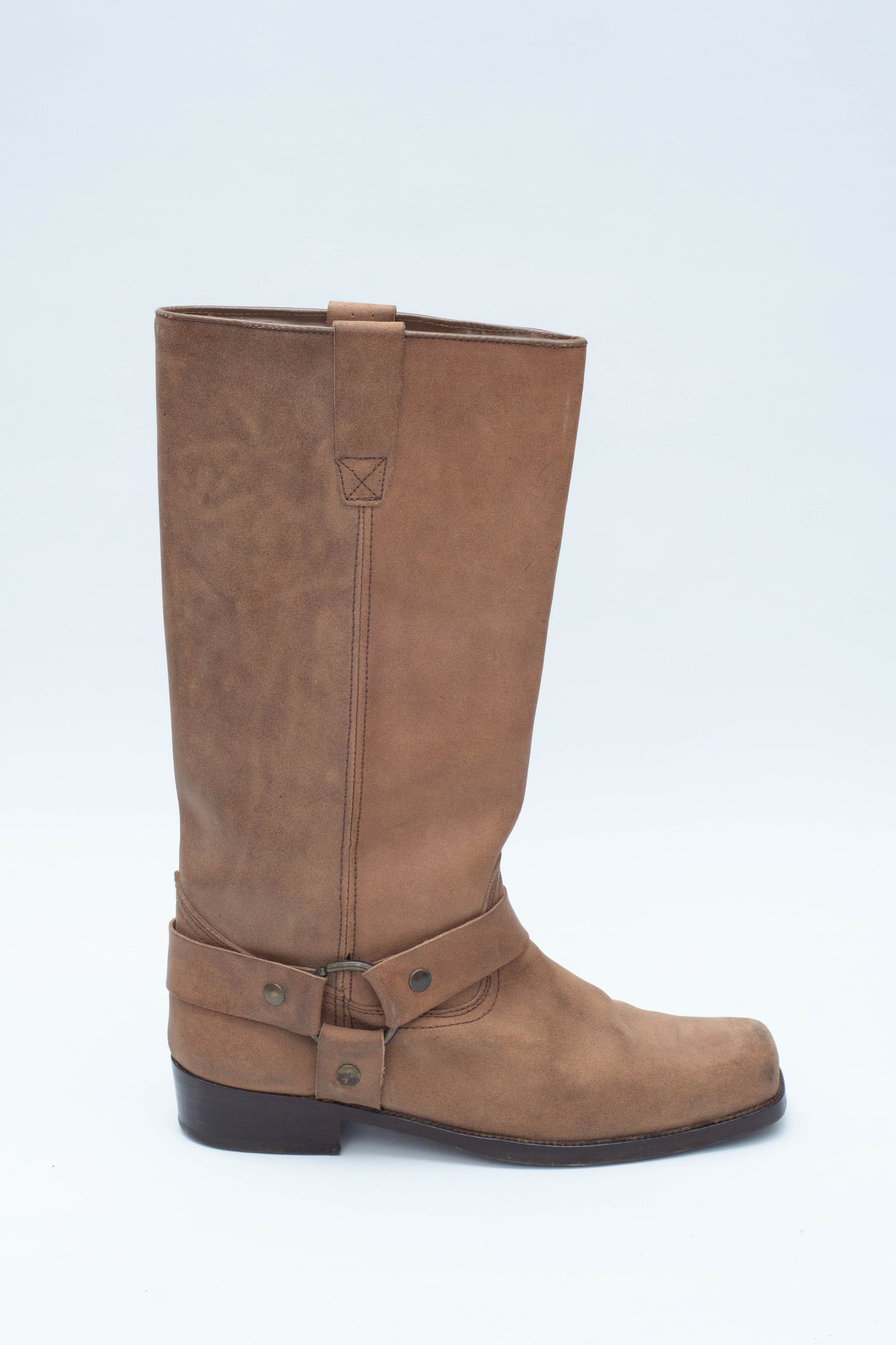 VINTAGE BEIGE LEATHER MAN BOOTS