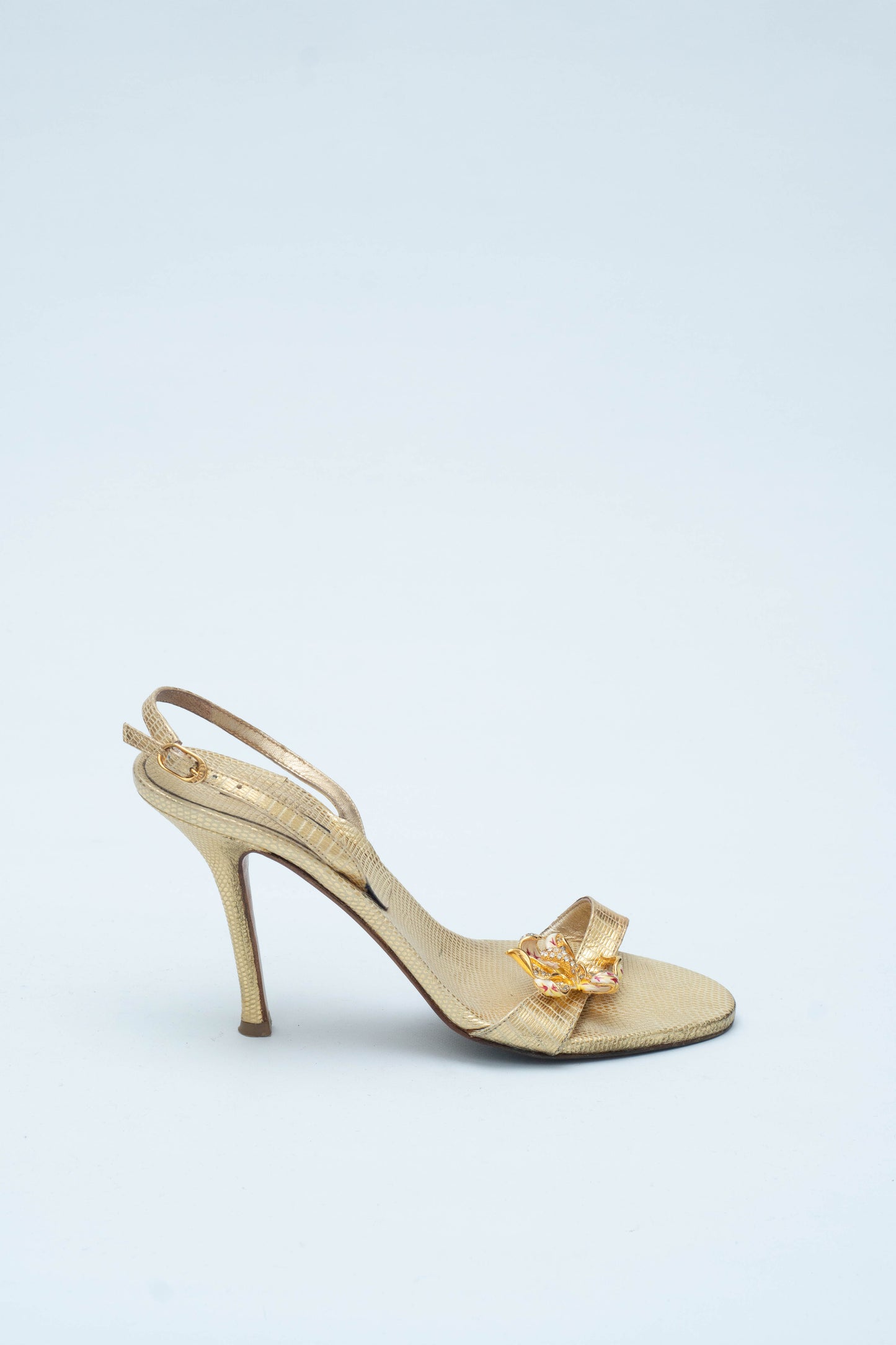 LE SILLA GOLD FLOWERS SANDALS
