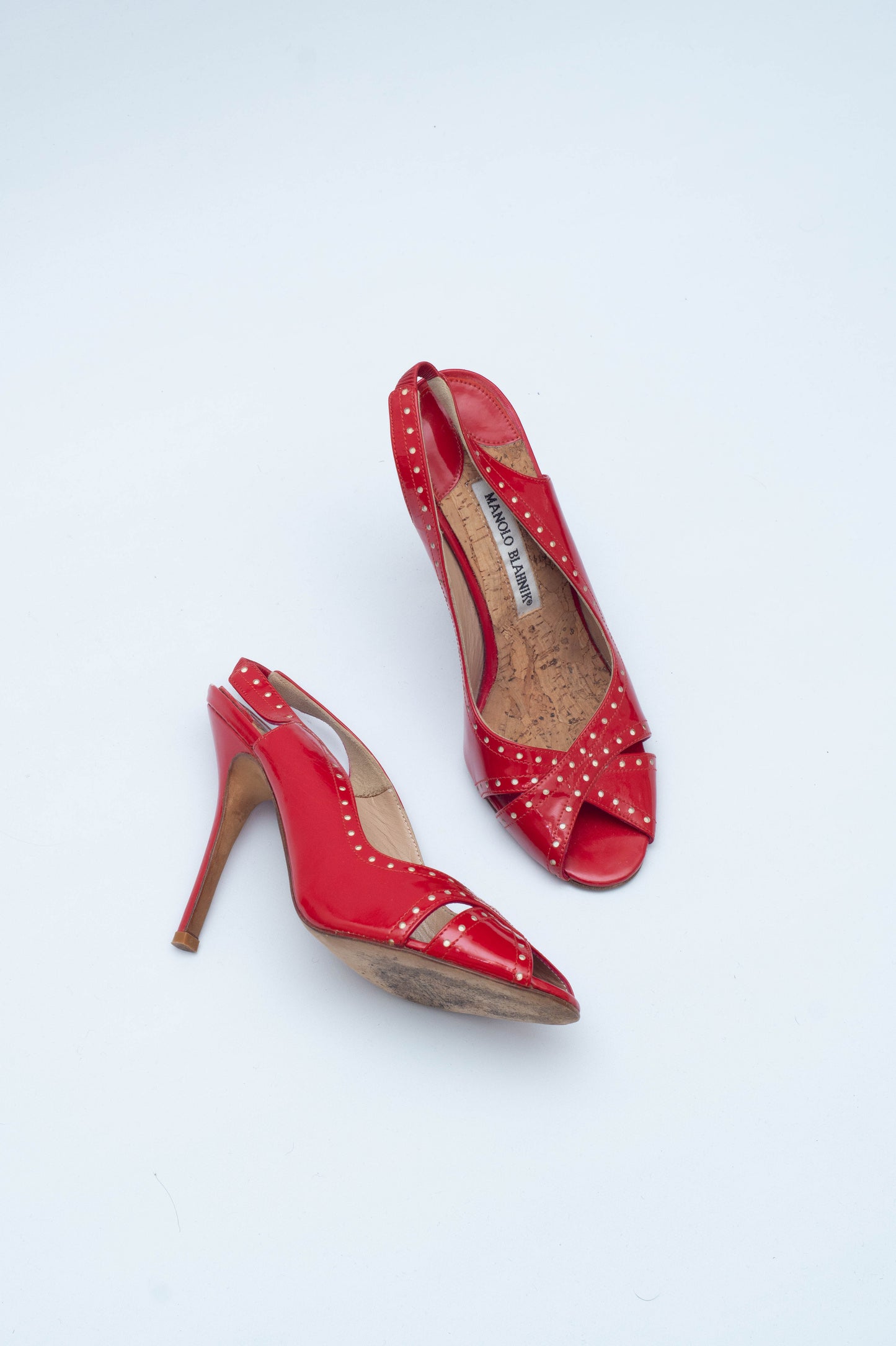 MANOLO BLAHNIK RED OPEN TOE