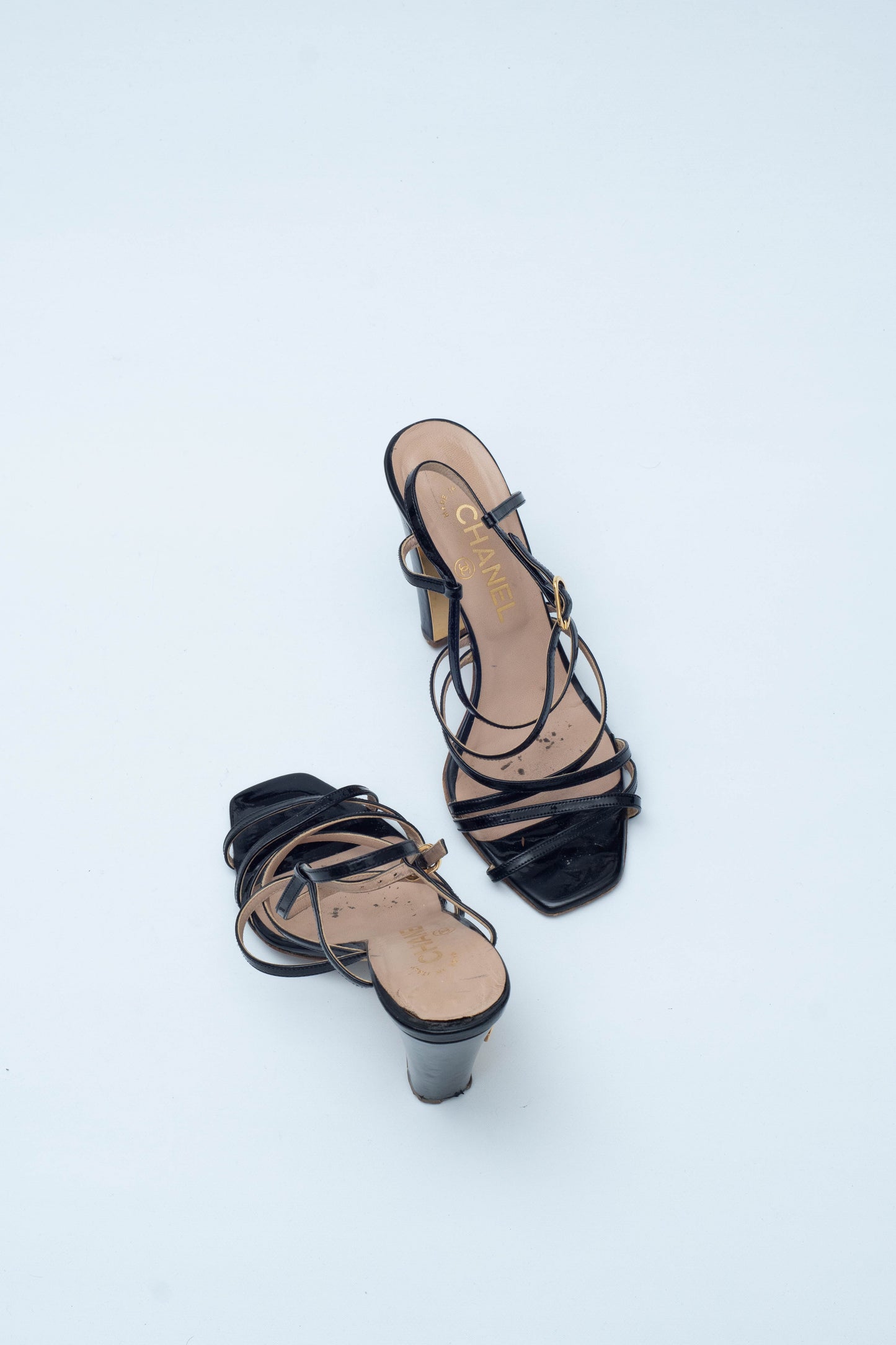 CHANEL GOLDEN HEELS SANDALS