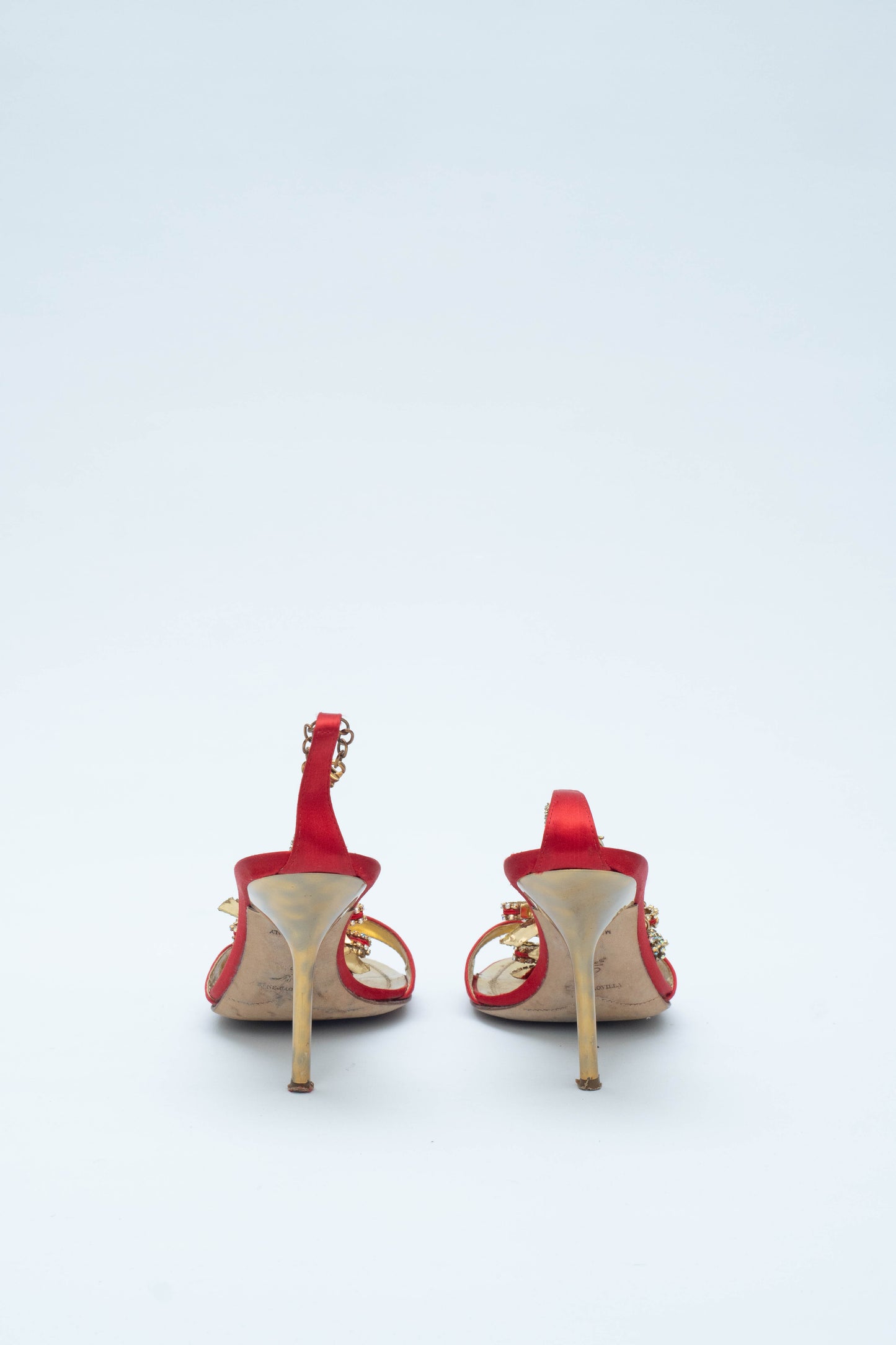 RENE CAOVILLA RED BOW HEELS