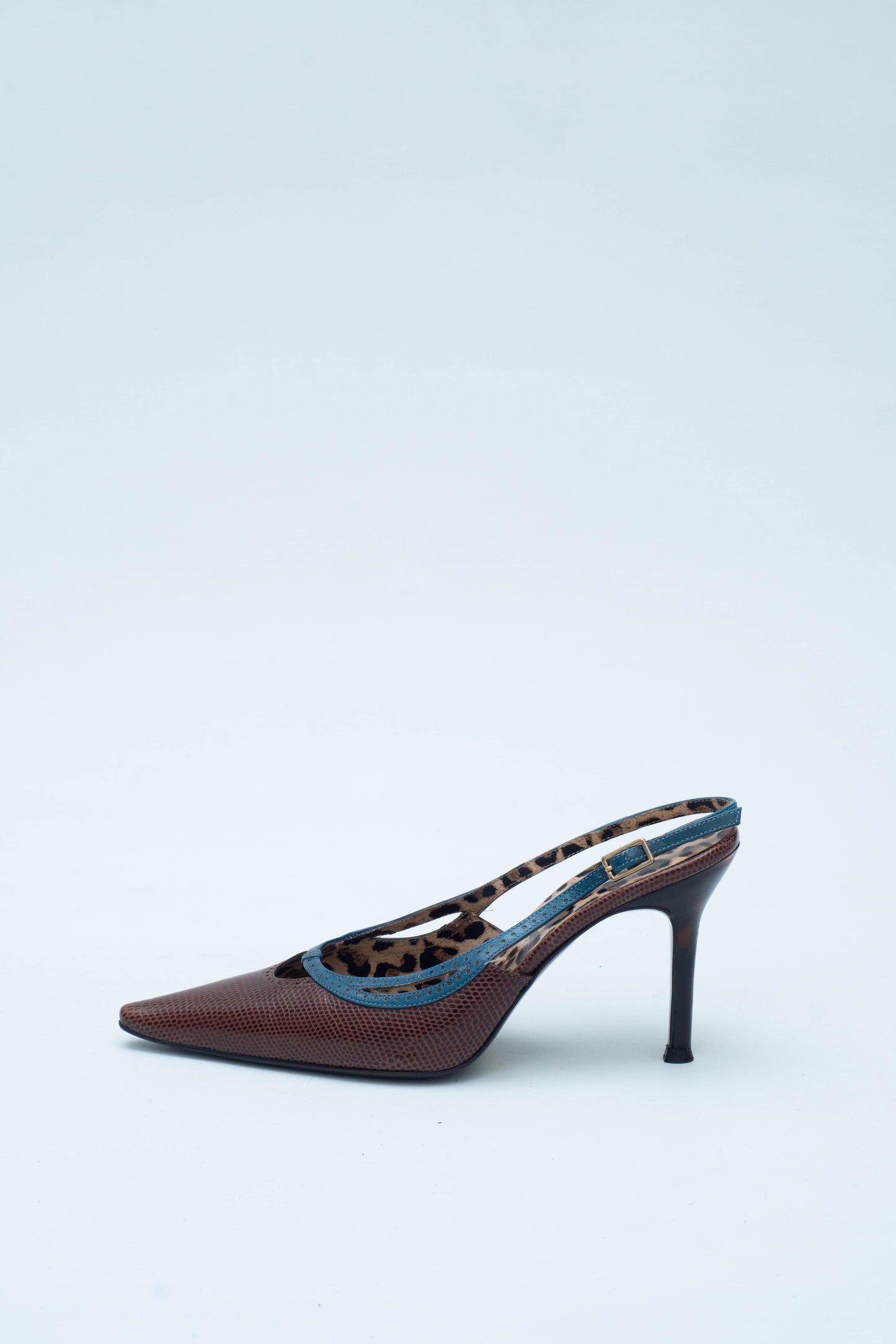 DOLCE & GABBANA BROWN SLINGBACKS