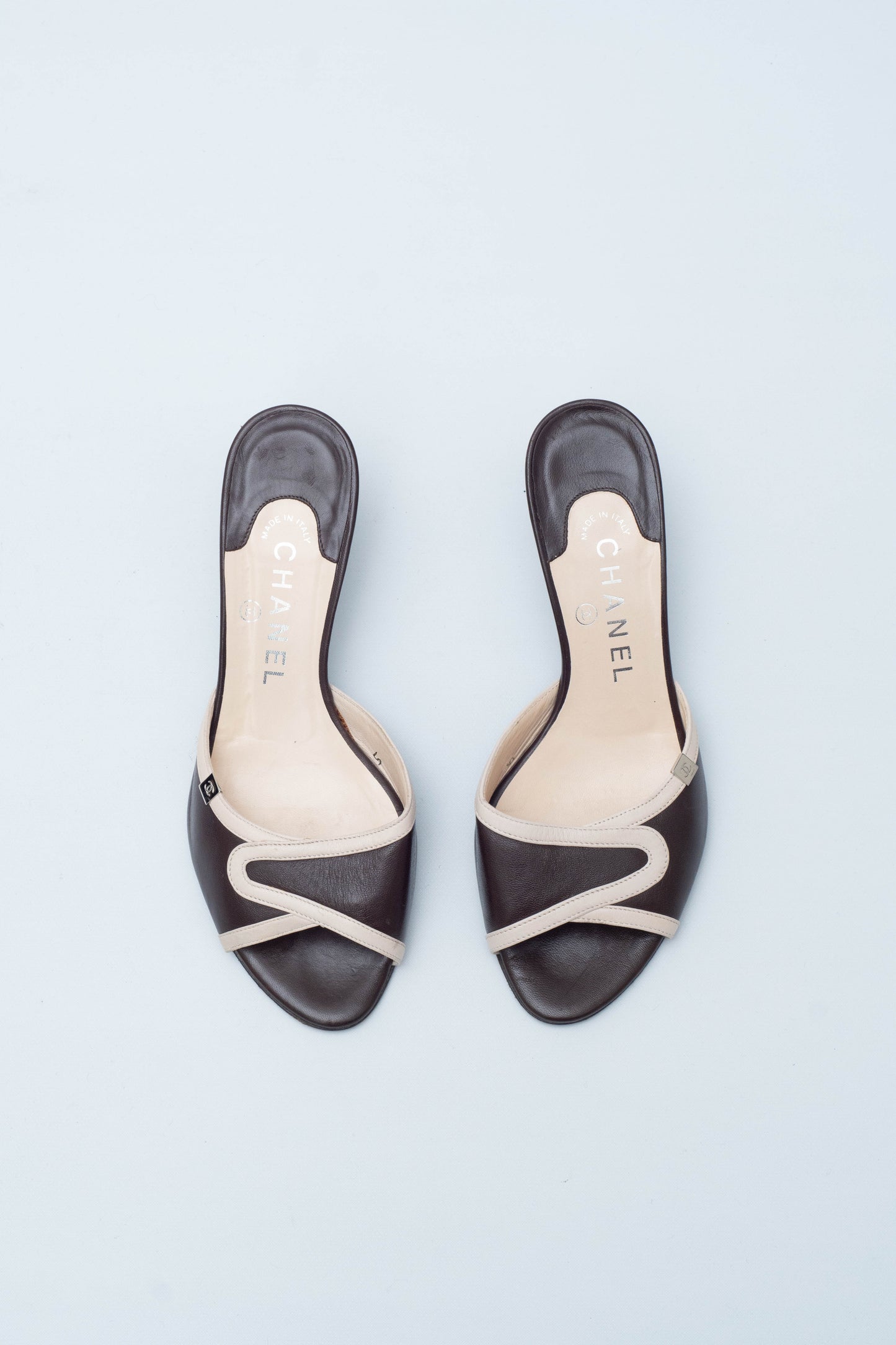 CHANEL BROWN MULES