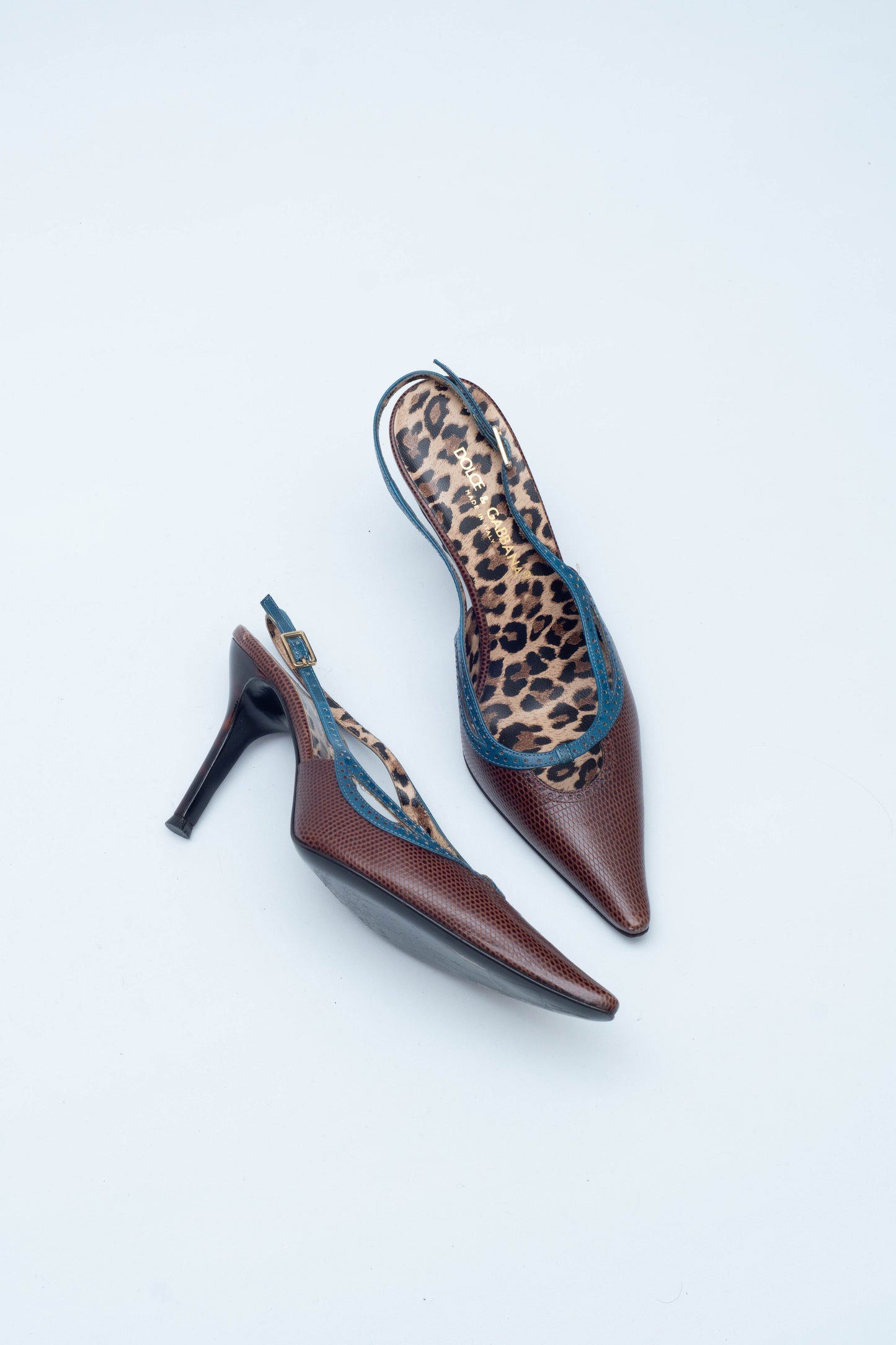 DOLCE & GABBANA BROWN SLINGBACKS