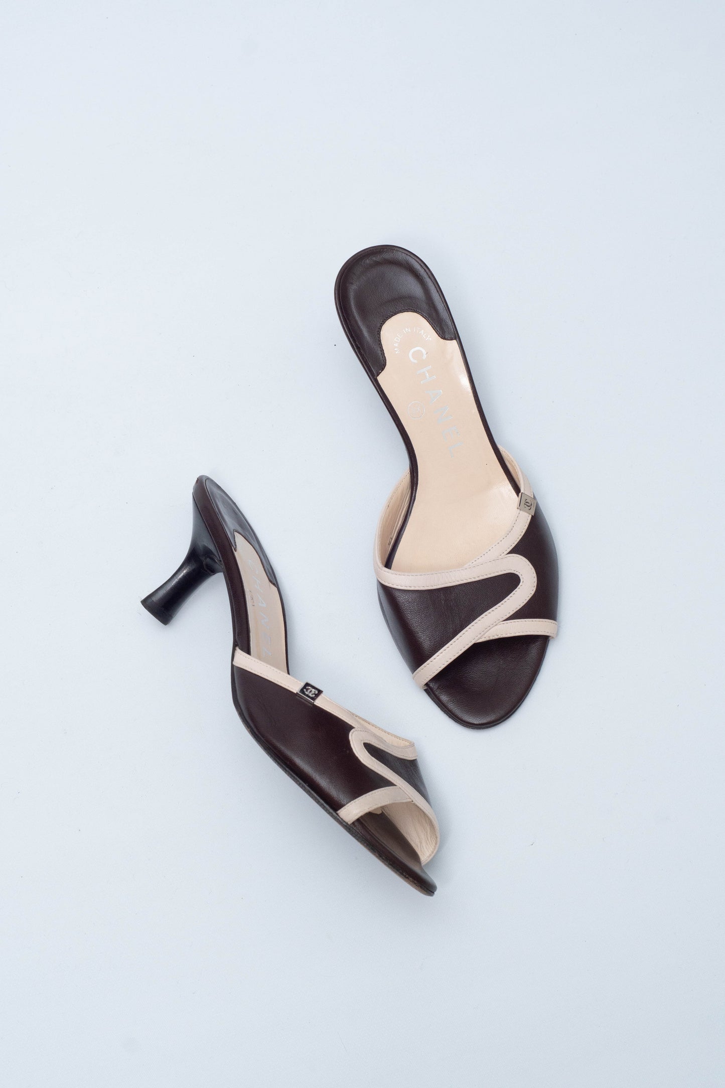 CHANEL BROWN MULES