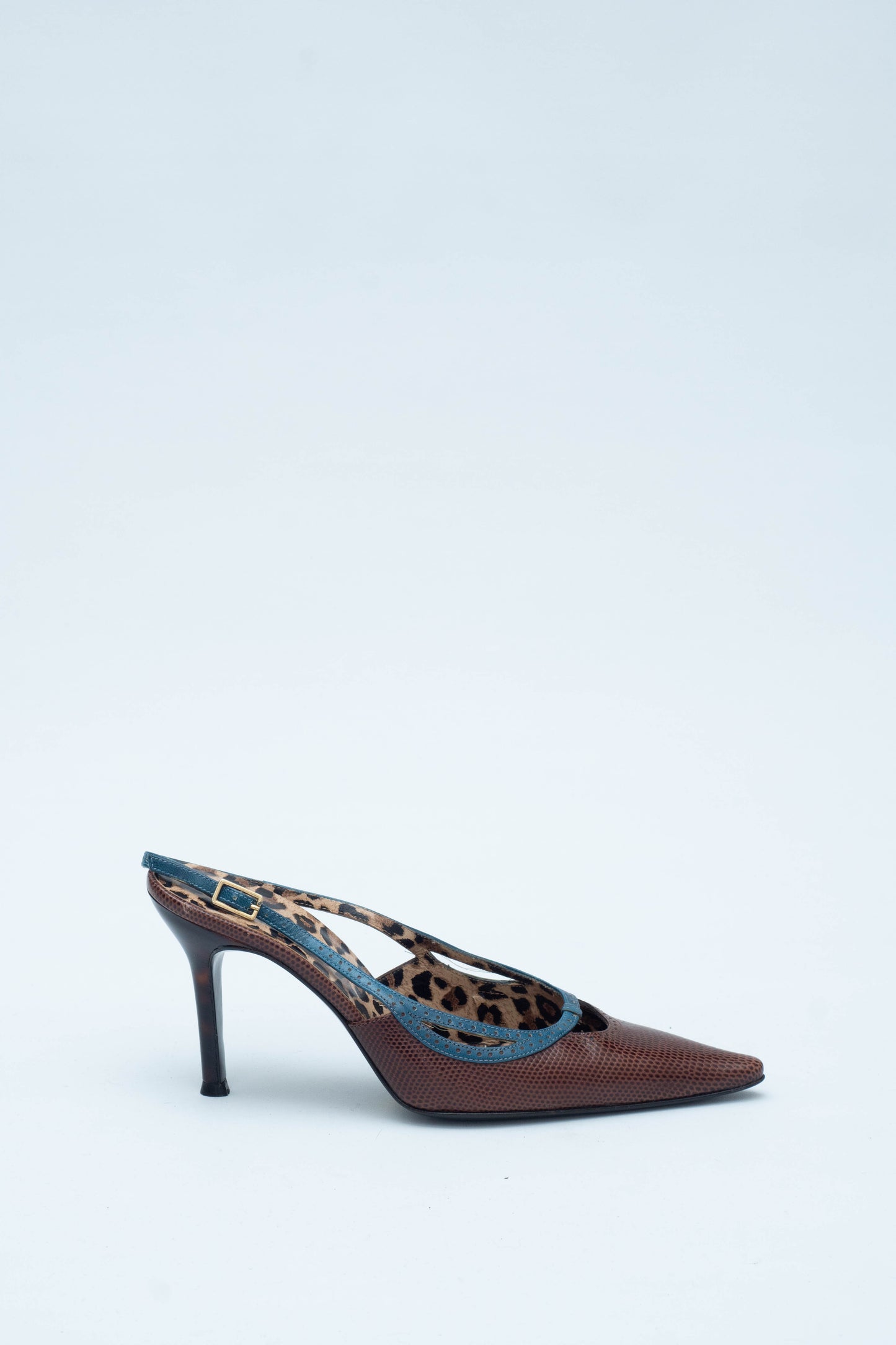DOLCE & GABBANA BROWN SLINGBACKS