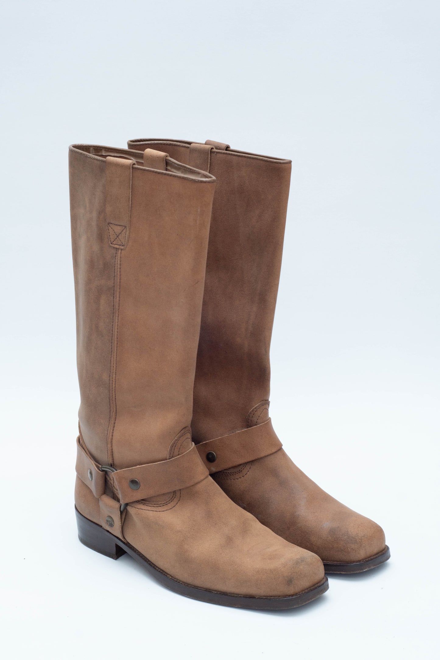 VINTAGE BEIGE LEATHER MAN BOOTS