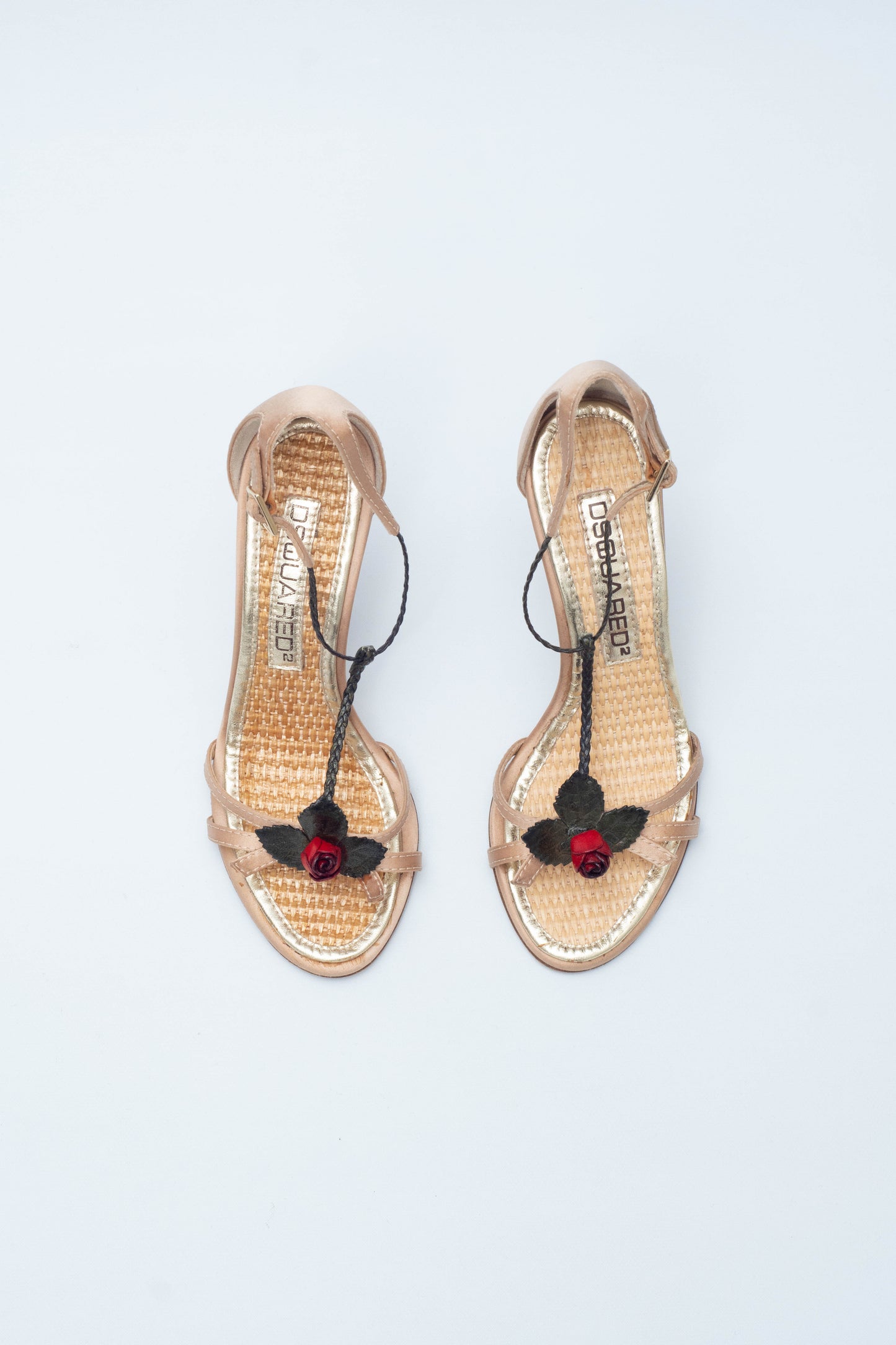 DSQUARED RAFFIA ROSE SANDALS