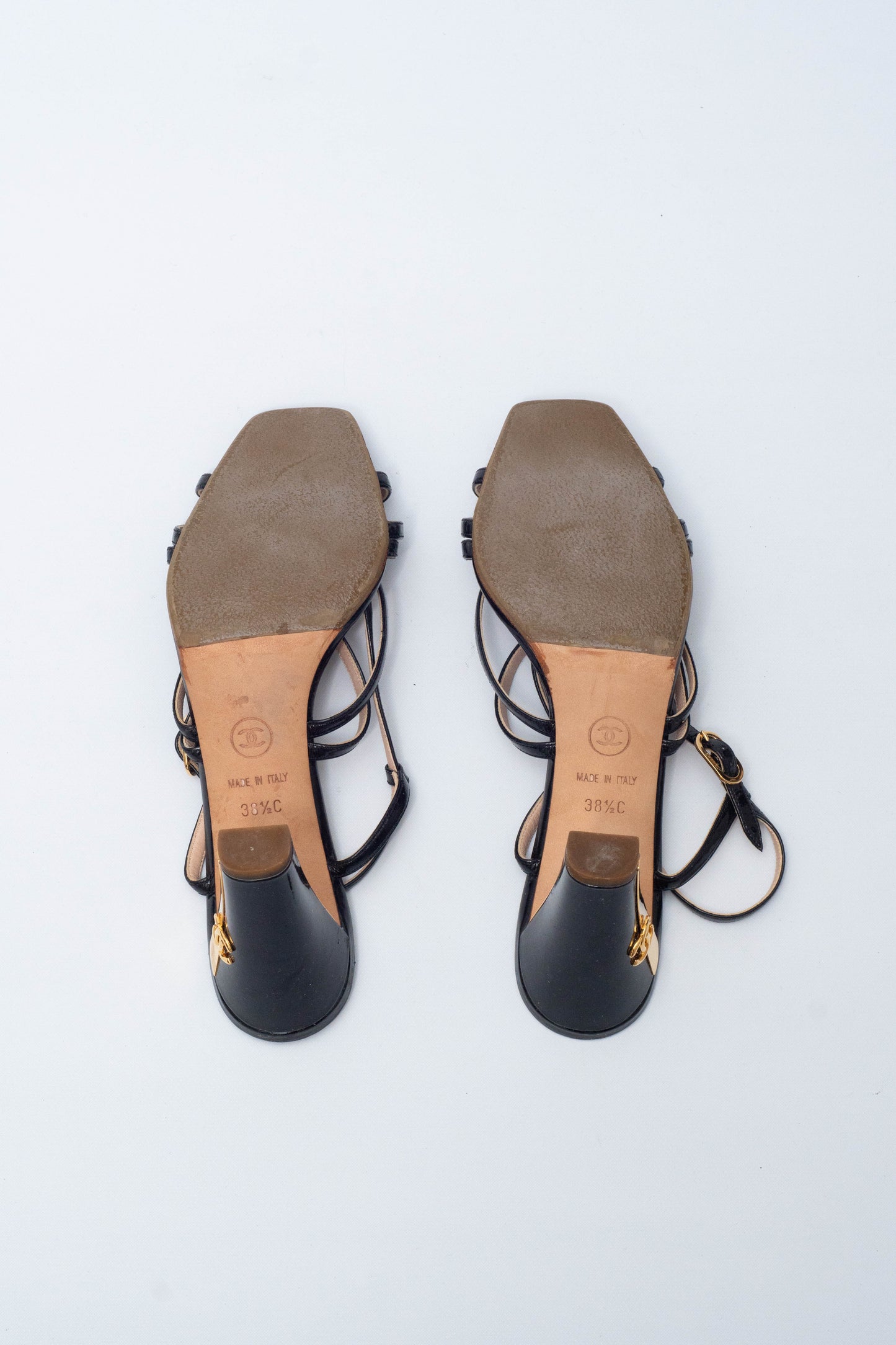 CHANEL GOLDEN HEELS SANDALS
