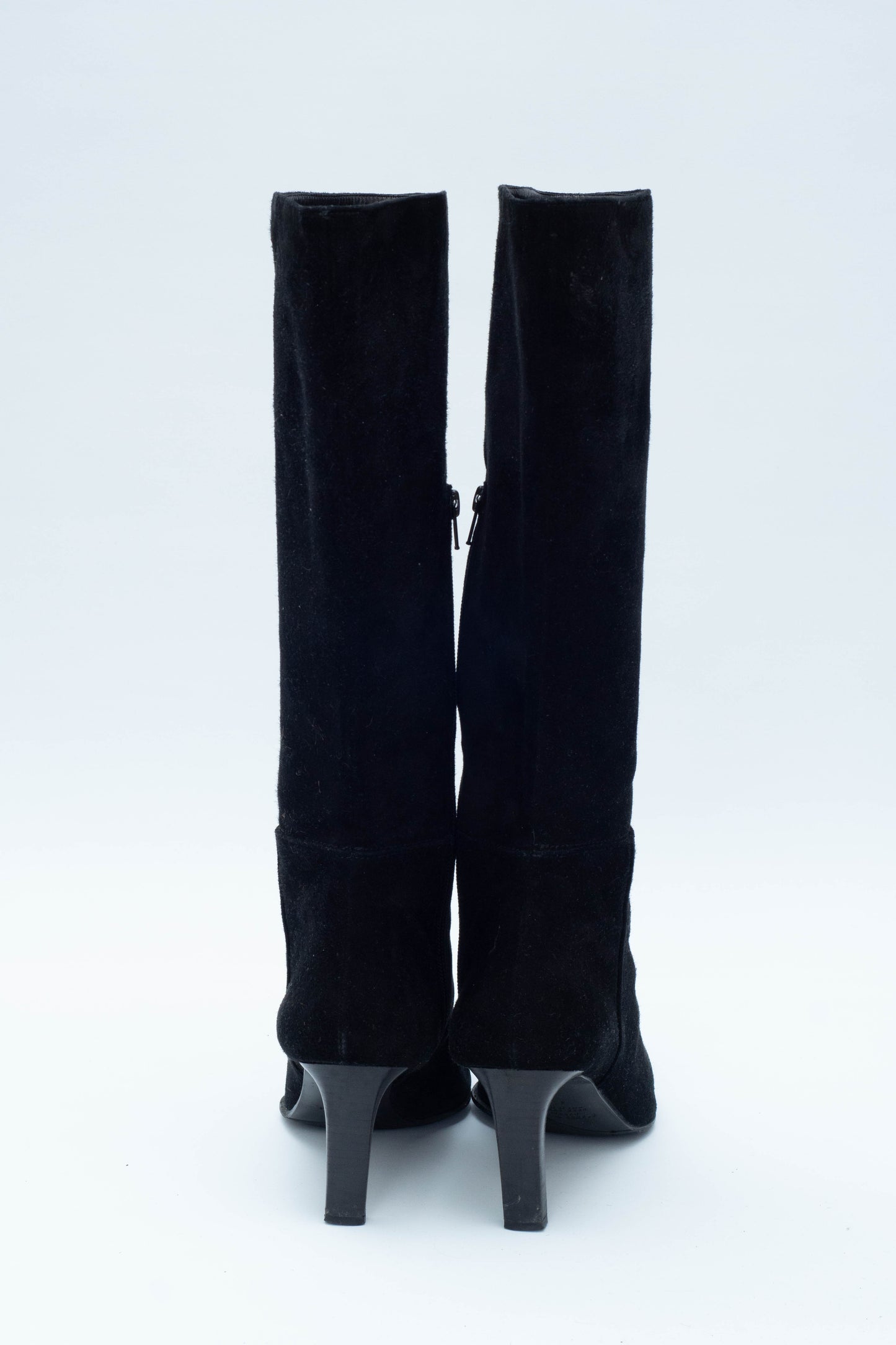 VINTAGE BLACK SUEDE BOOTS