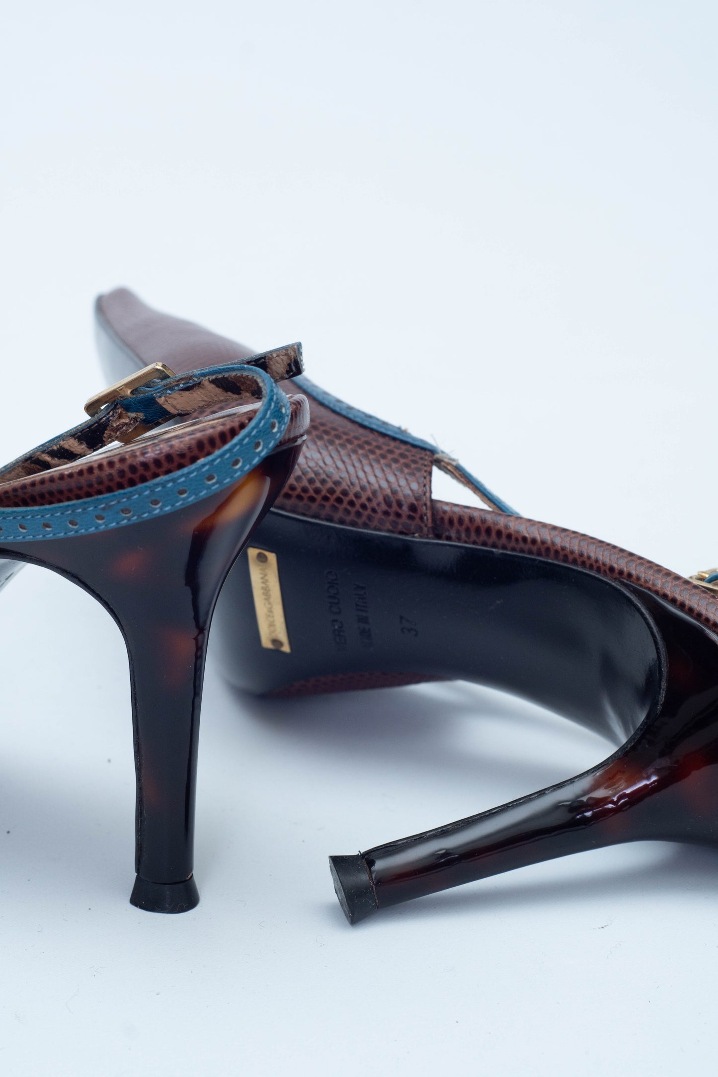 DOLCE & GABBANA BROWN SLINGBACKS