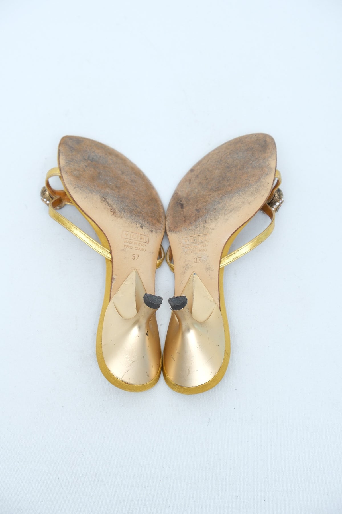 GIUSEPPE ZANOTTI GOLD SATIN OWL MULE HEELS