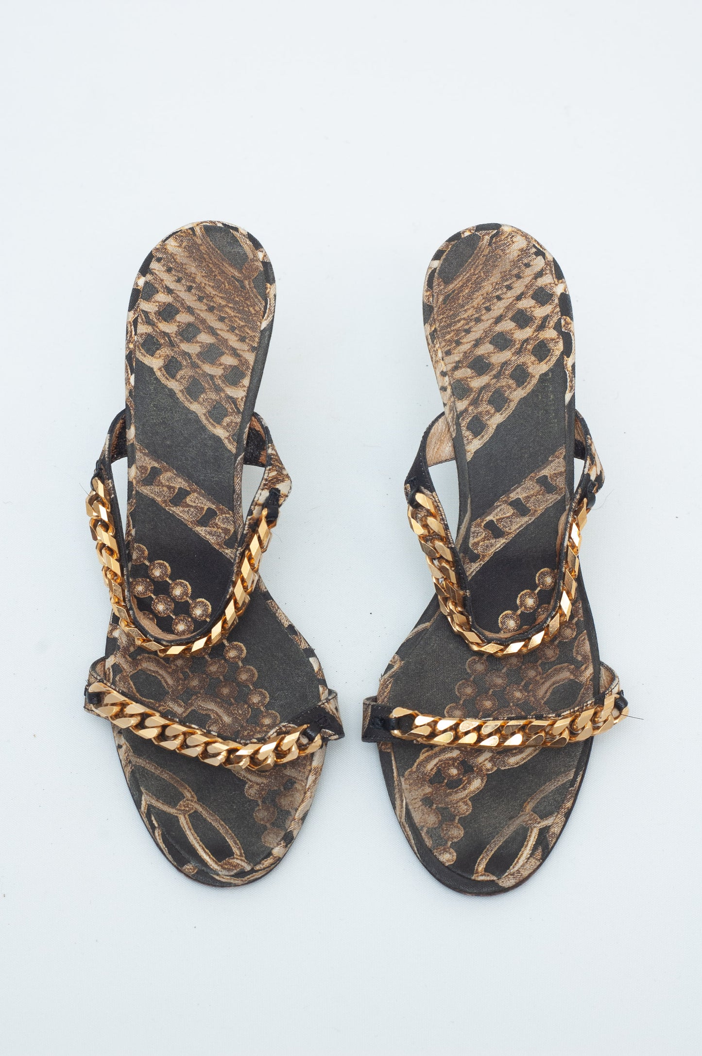ROBERTO CAVALLI SS 2002 CHAINS MULES
