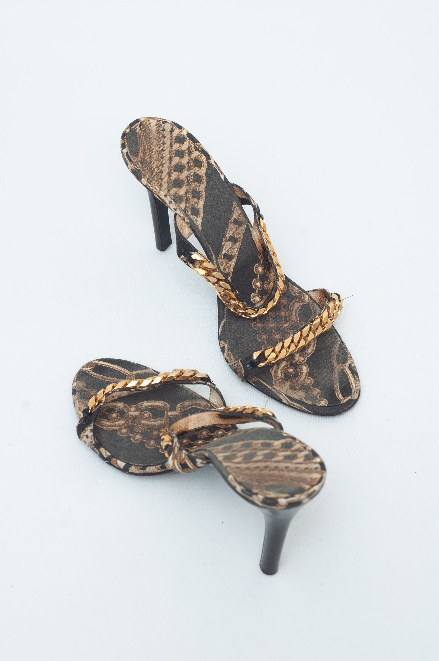 ROBERTO CAVALLI SS 2002 CHAINS MULES