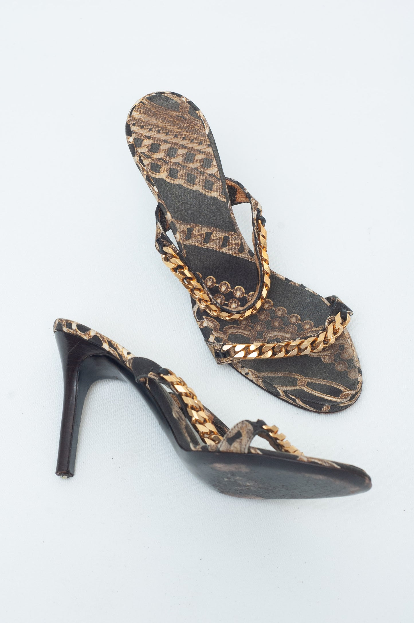 ROBERTO CAVALLI SS 2002 CHAINS MULES