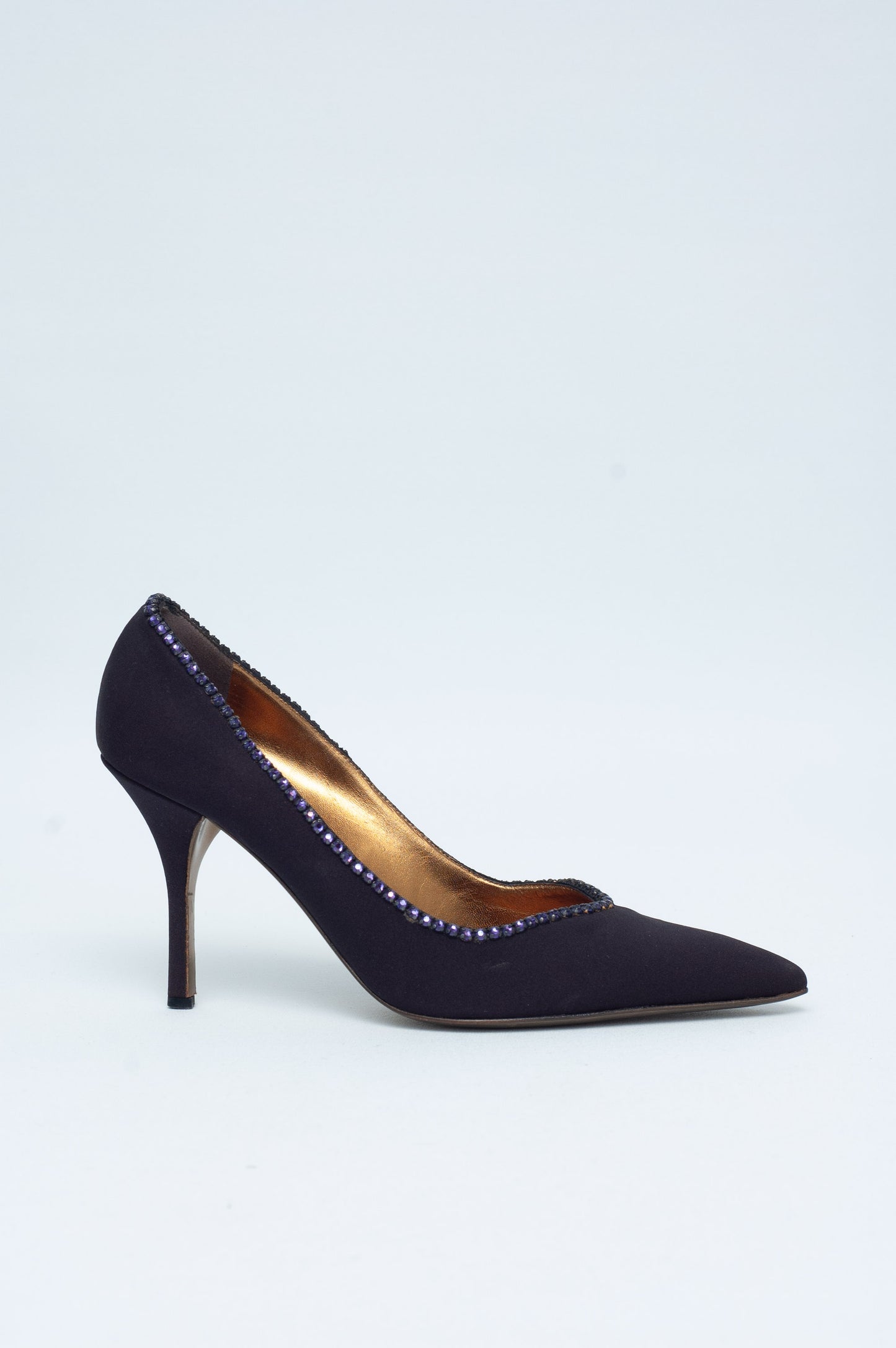 ROBERTO CAVALLI PURPLE SILK HEELS