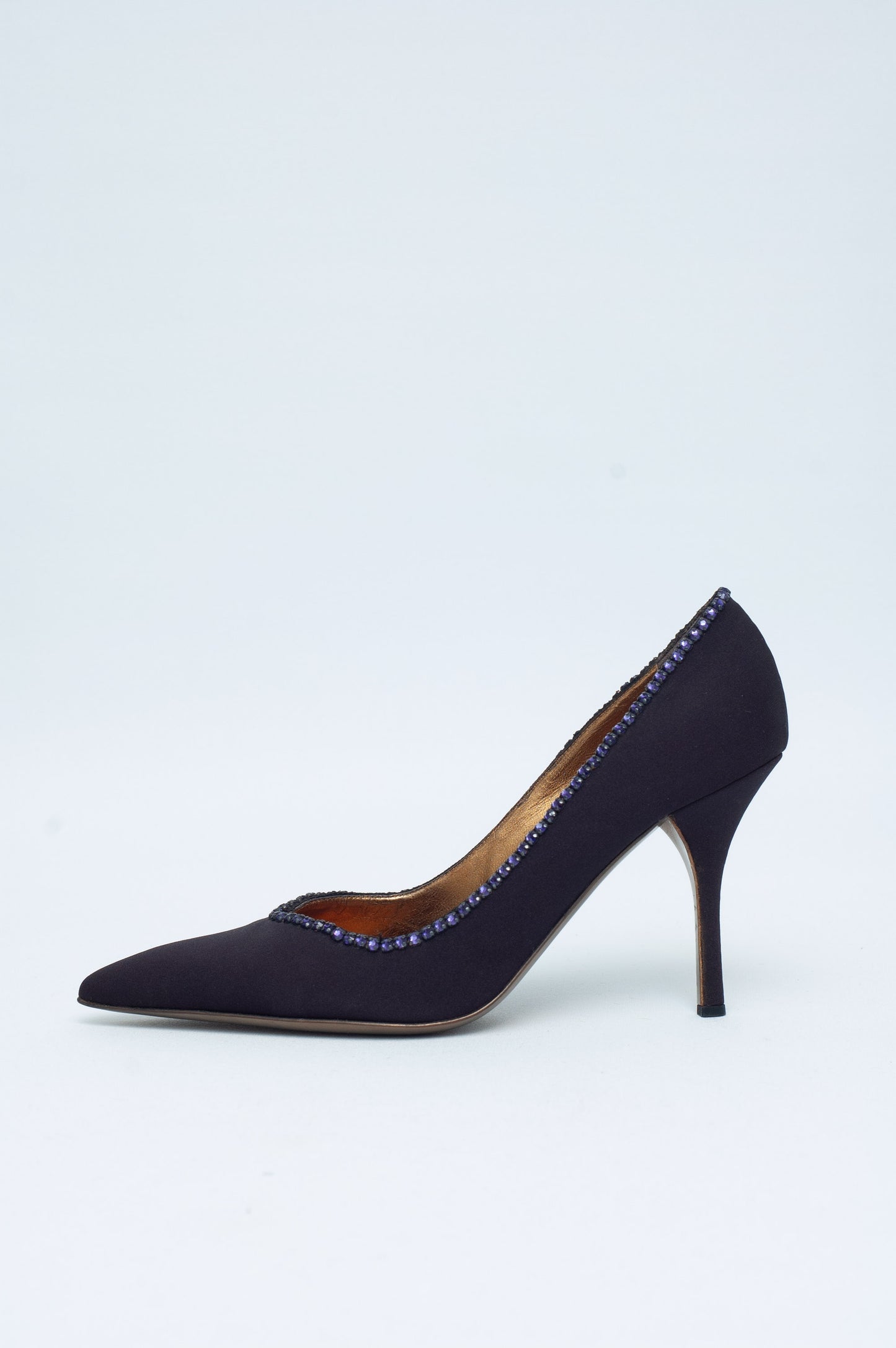 ROBERTO CAVALLI PURPLE SILK HEELS