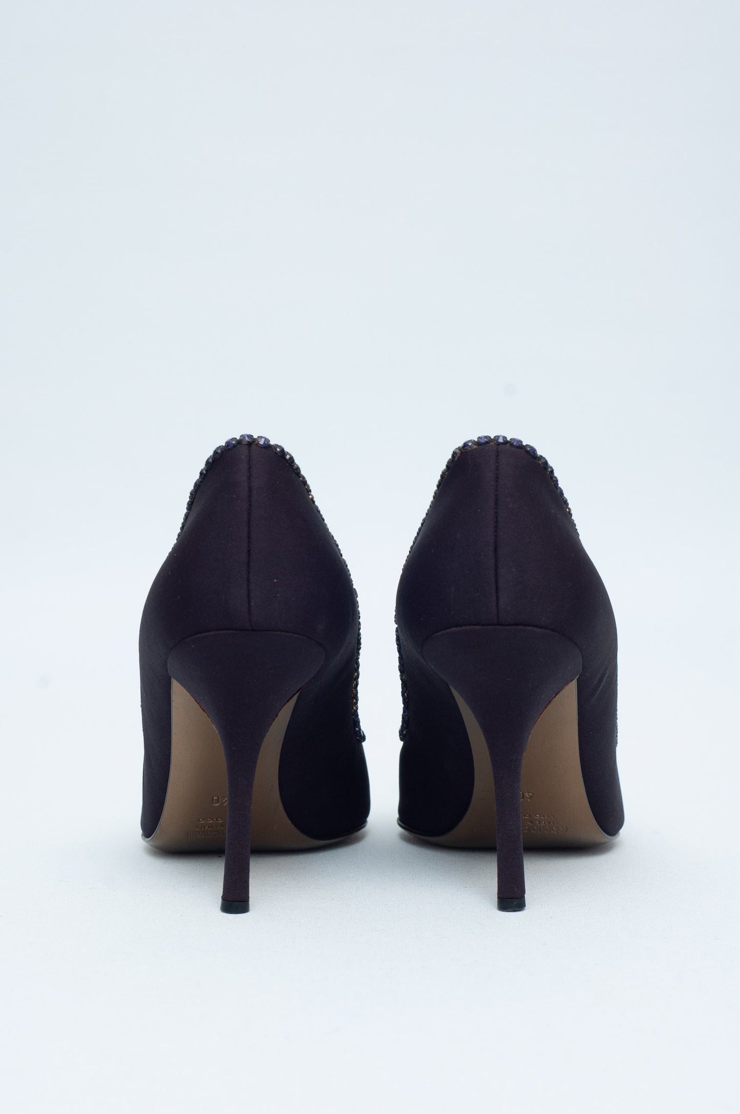 ROBERTO CAVALLI PURPLE SILK HEELS