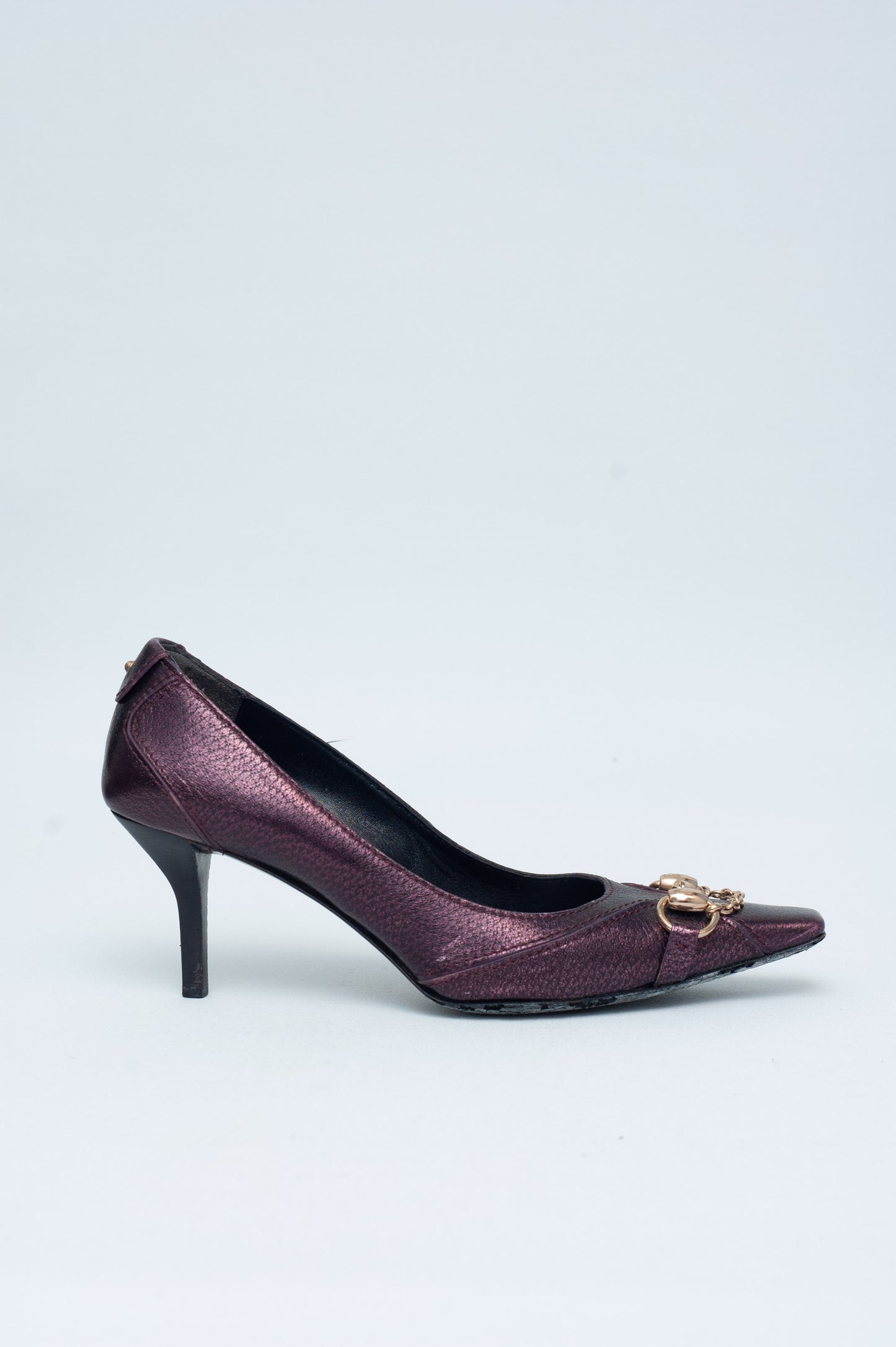 GUCCI PURPLE HORSEBIT HEELS