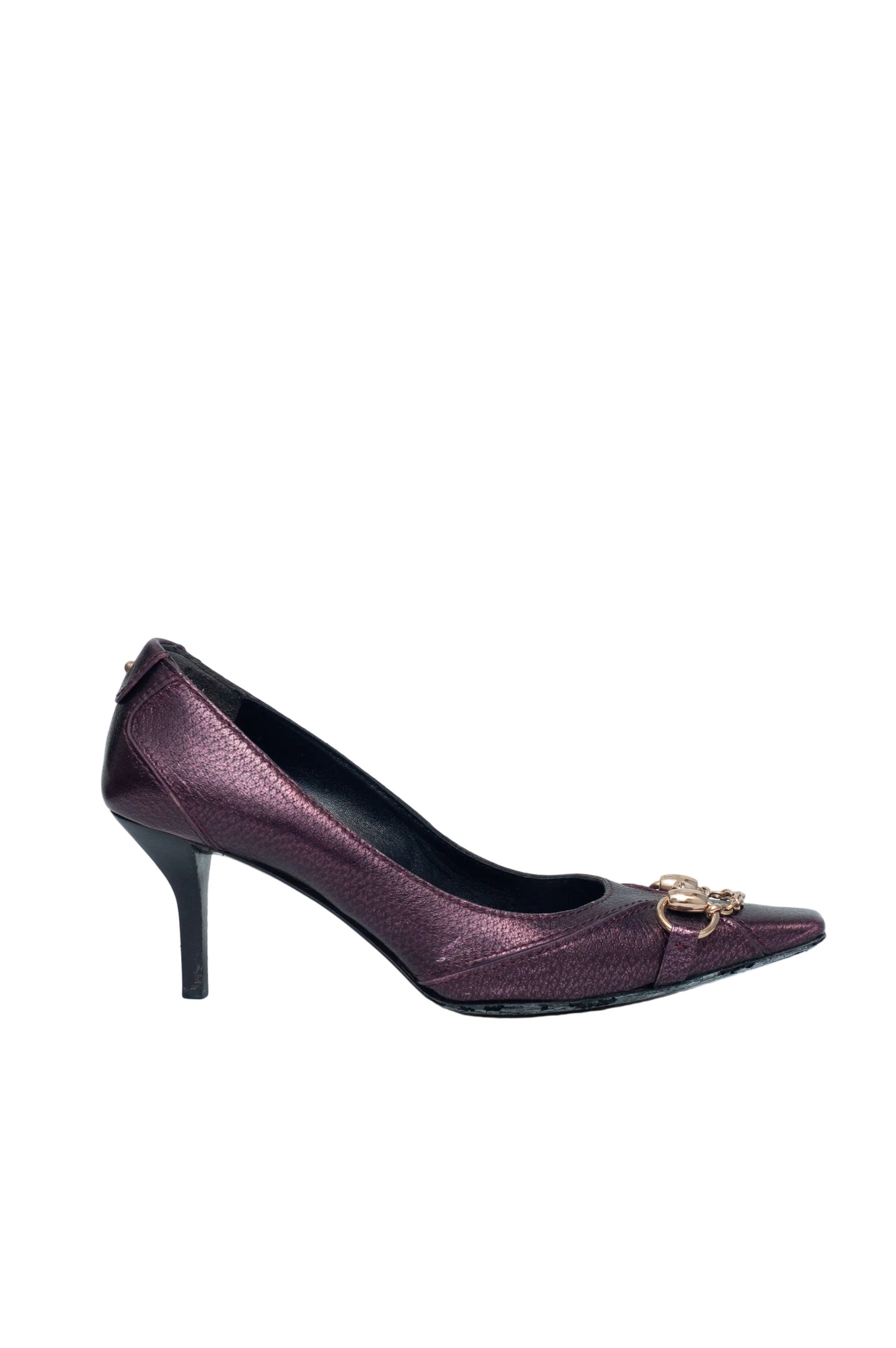 GUCCI PURPLE HORSEBIT HEELS