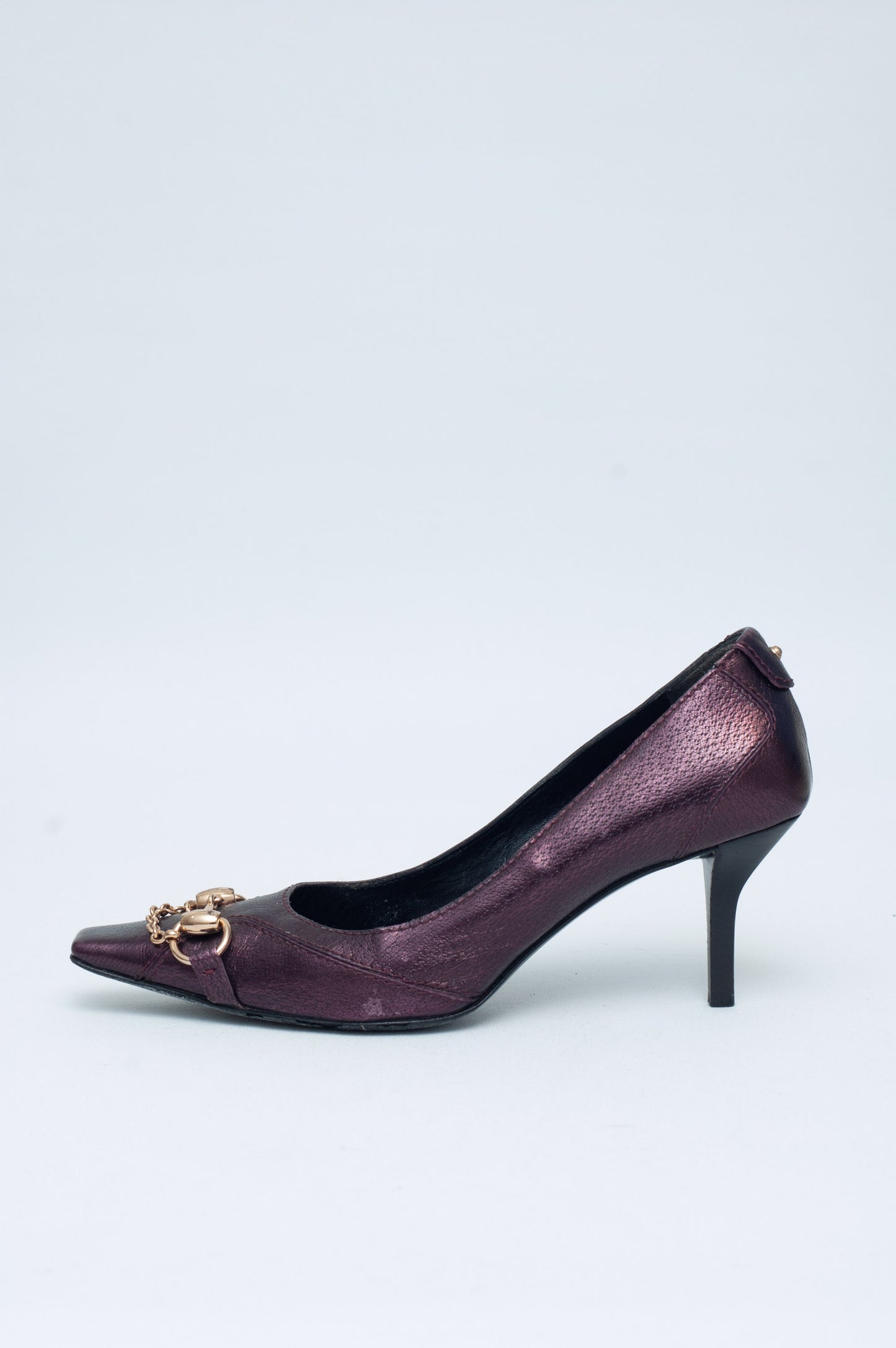 GUCCI PURPLE HORSEBIT HEELS