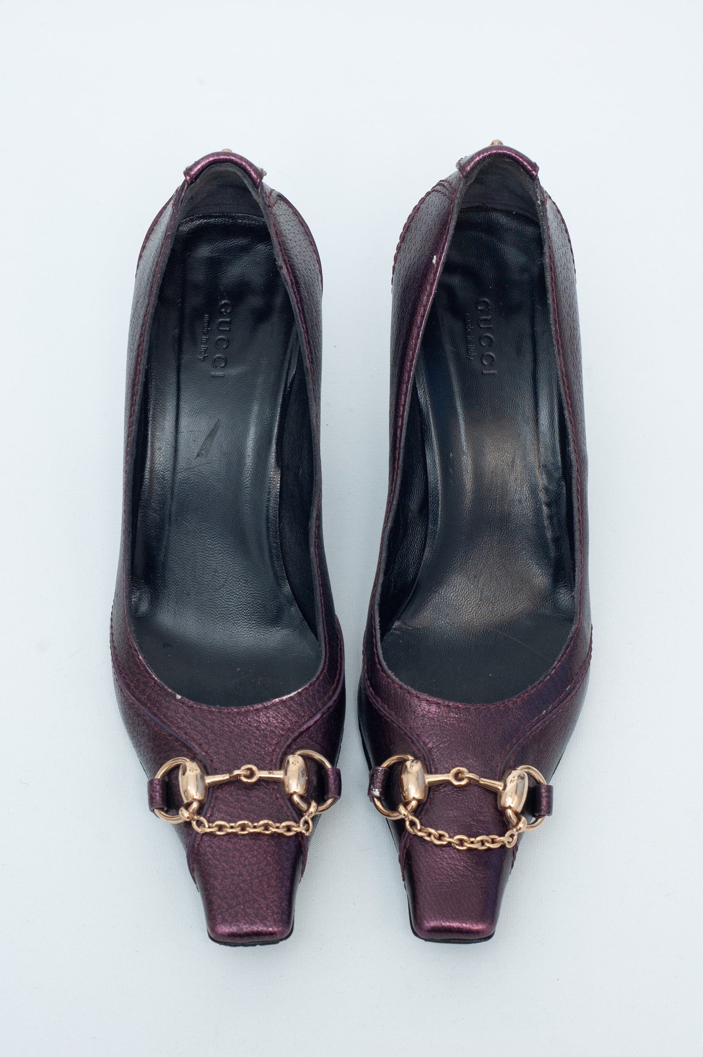 GUCCI PURPLE HORSEBIT HEELS