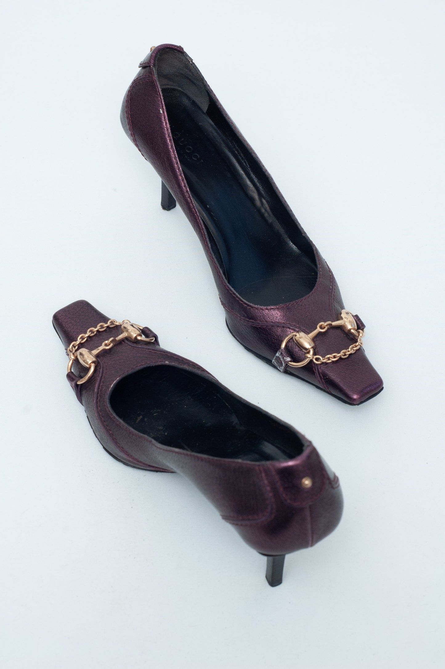 GUCCI PURPLE HORSEBIT HEELS