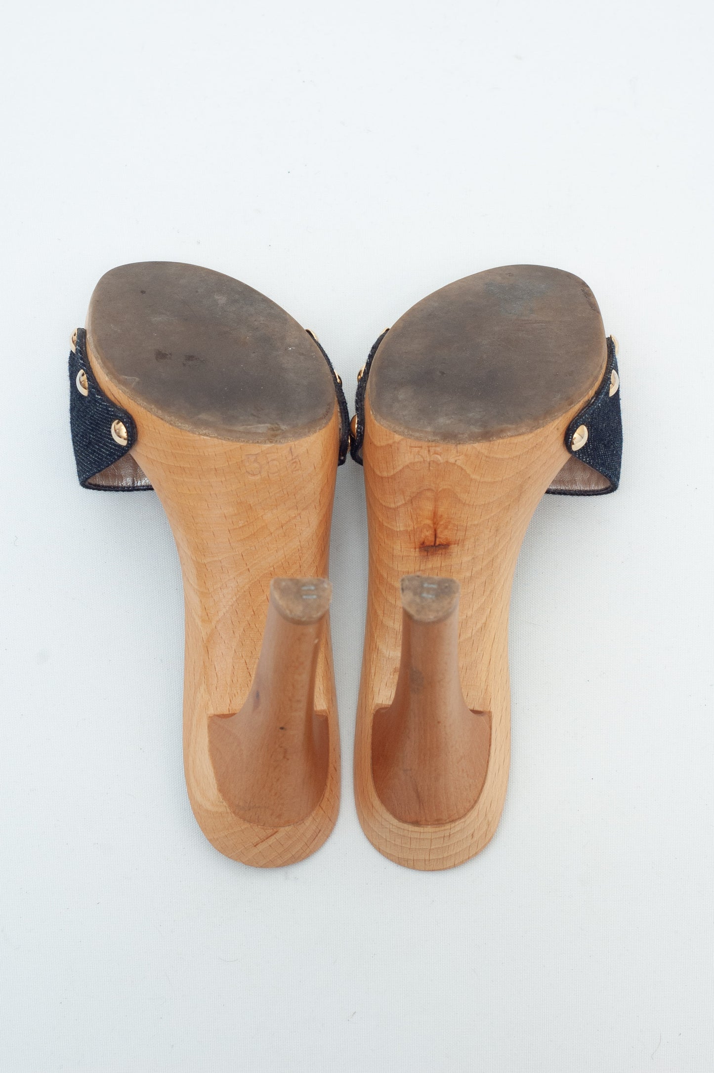 DIOR DENIM WOODEN CLOMPS