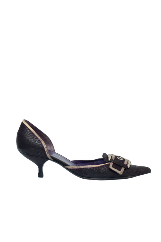 PRADA BUCKLE KITTEN HEELS