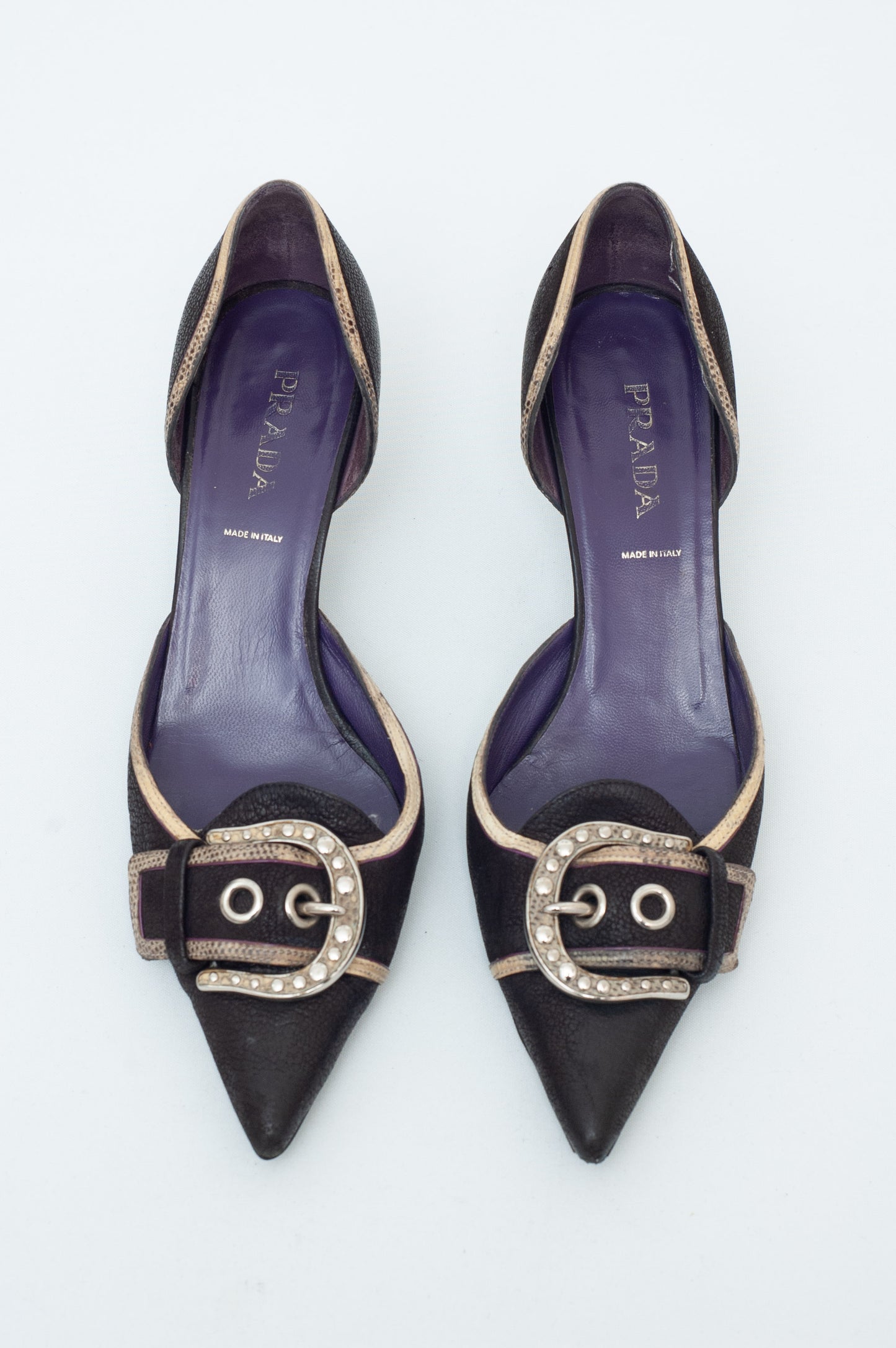 PRADA BUCKLE KITTEN HEELS