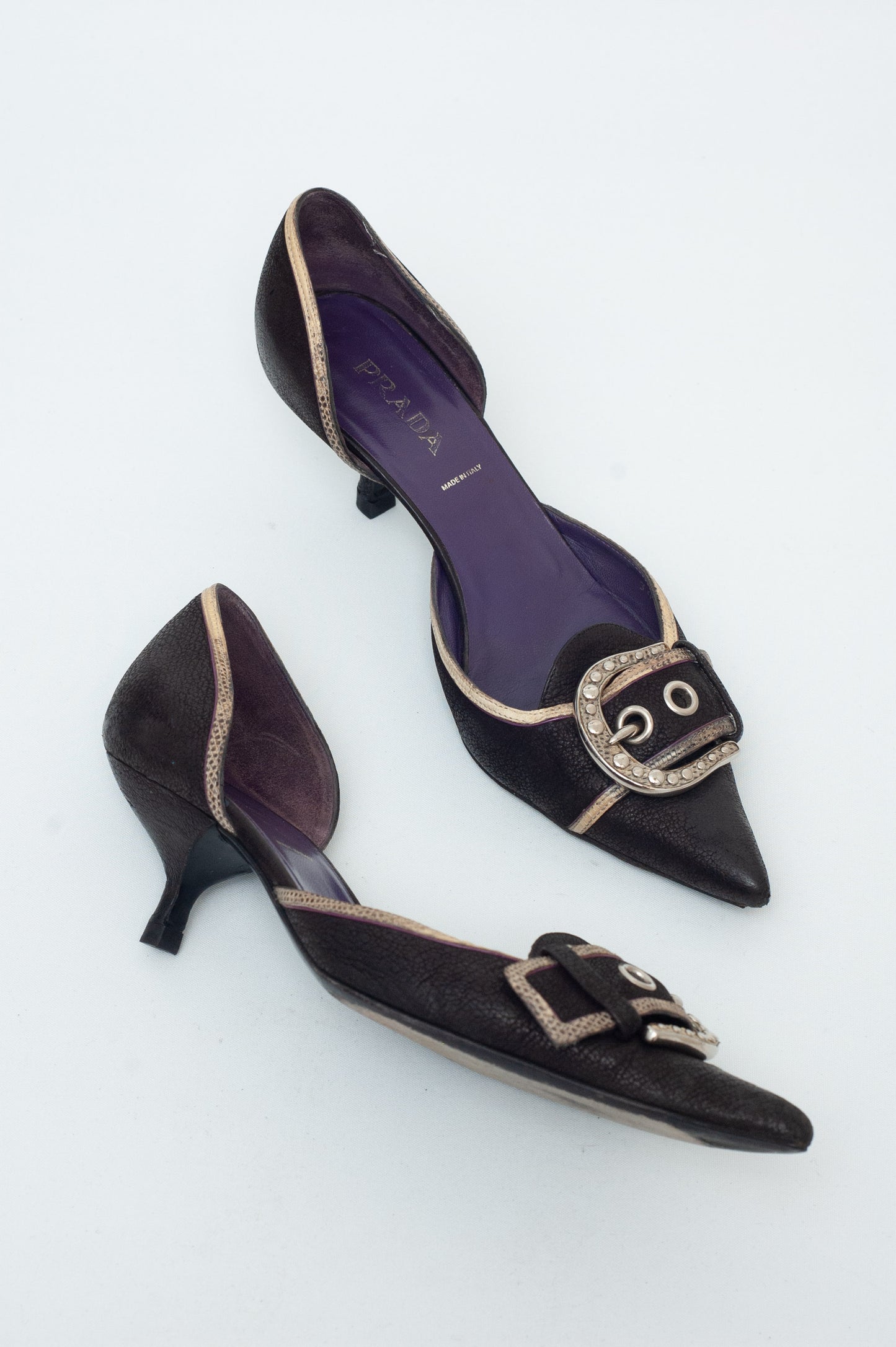PRADA BUCKLE KITTEN HEELS