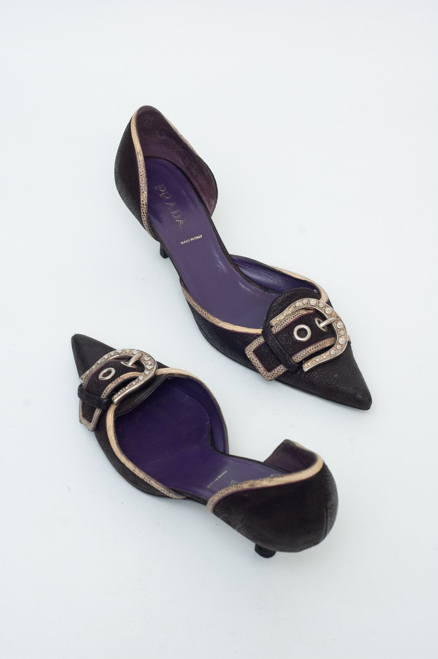 PRADA BUCKLE KITTEN HEELS
