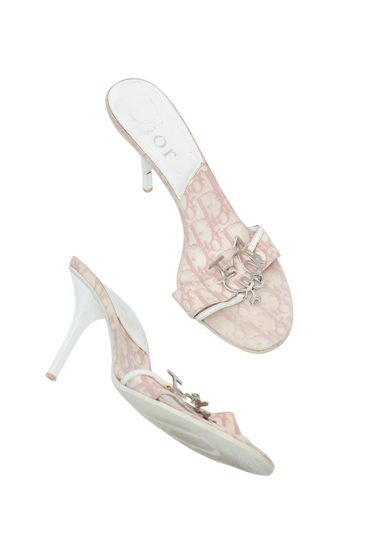 DIOR PINK MONOGRAM HEELS