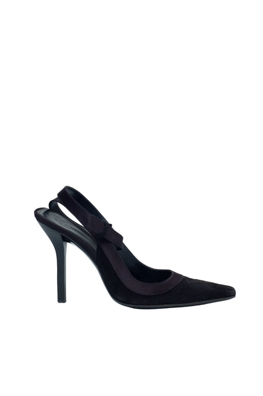 GUCCI BLACK SUEDE HEELS