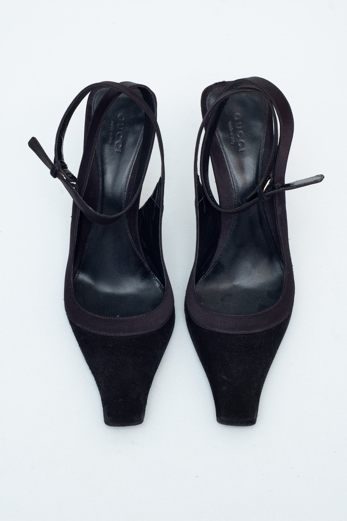 GUCCI BLACK SUEDE HEELS