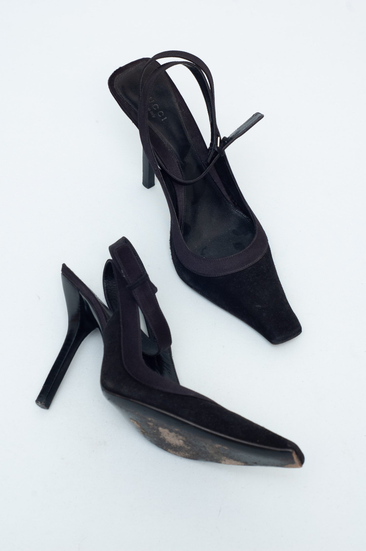 GUCCI BLACK SUEDE HEELS