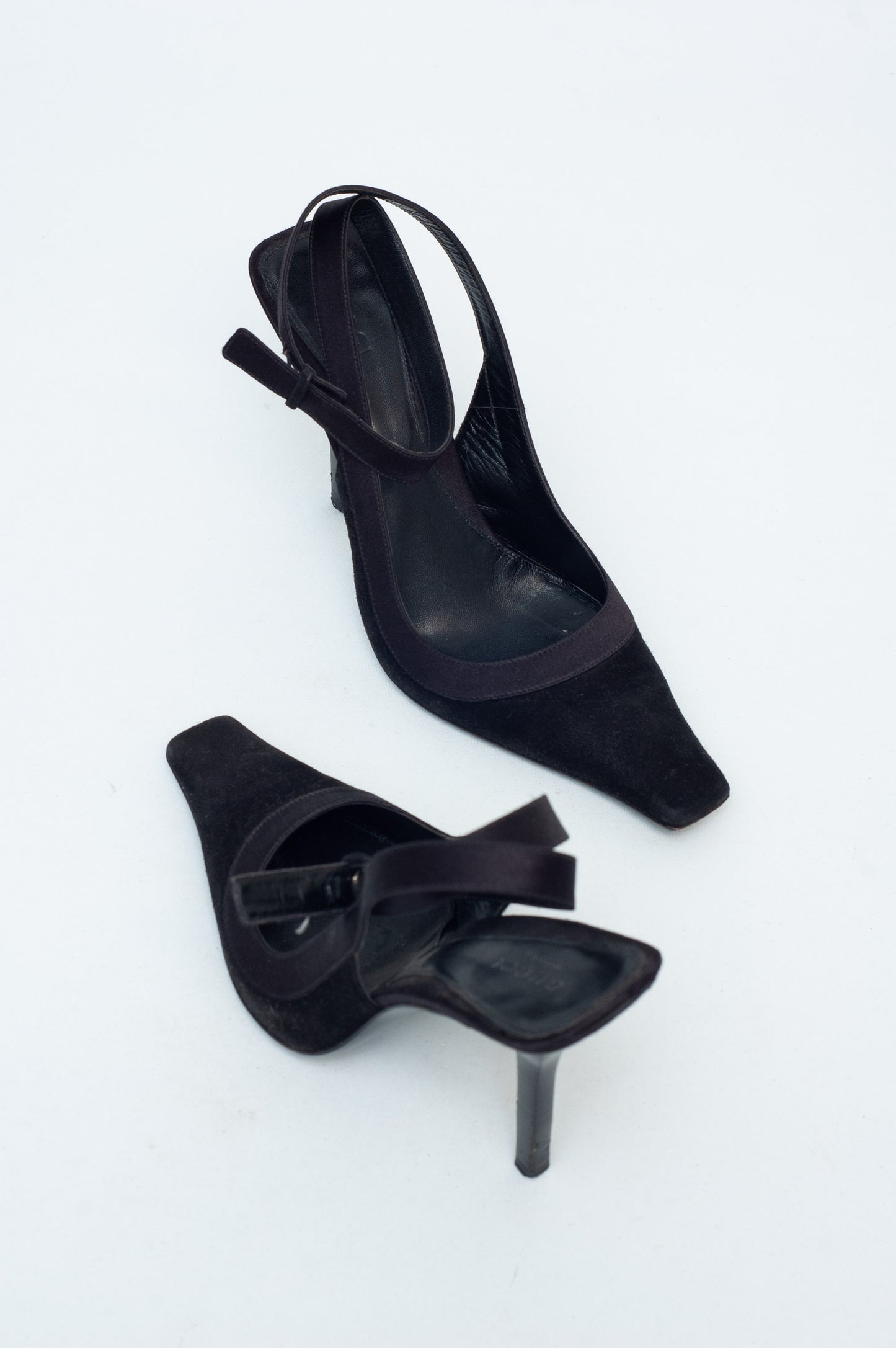 GUCCI BLACK SUEDE HEELS