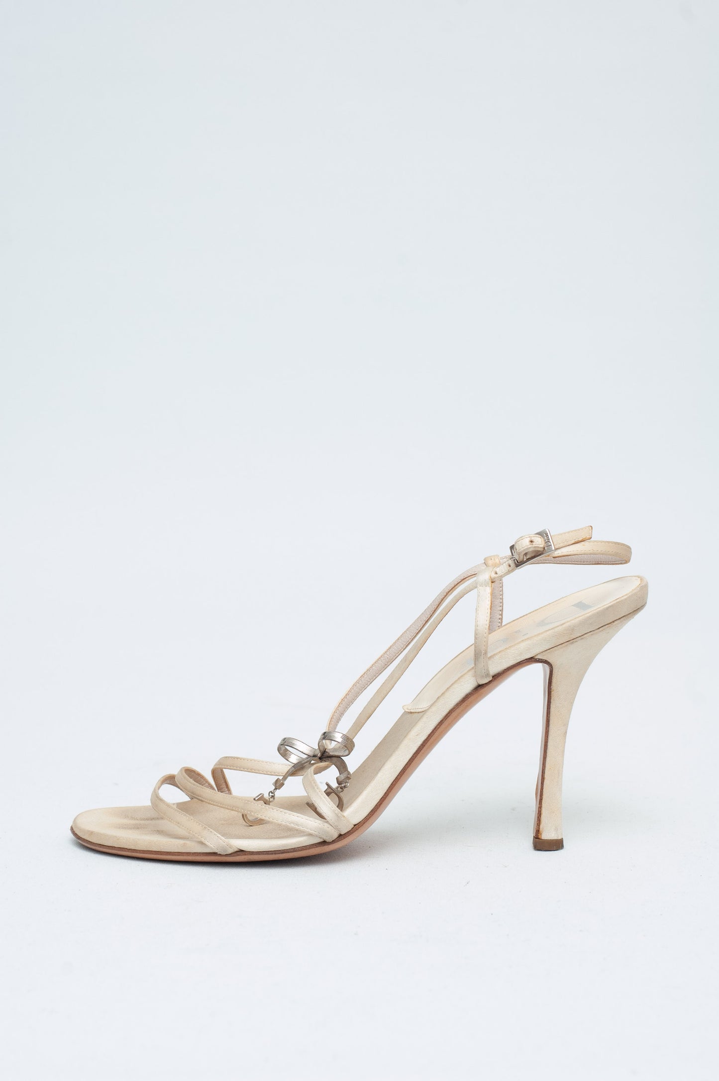 DIOR GALLIANO BOW BEIGE HEELS
