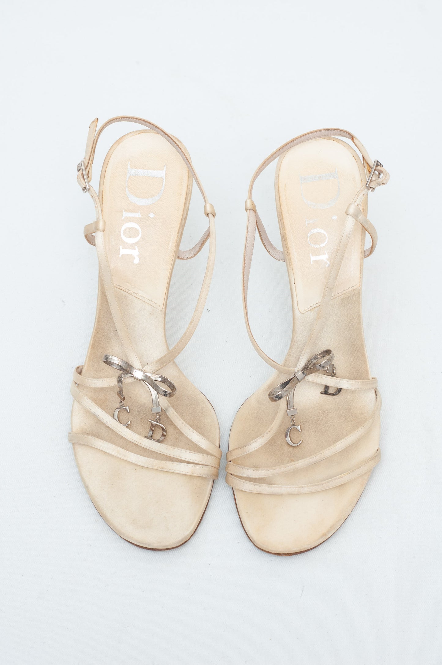 DIOR GALLIANO BOW BEIGE HEELS