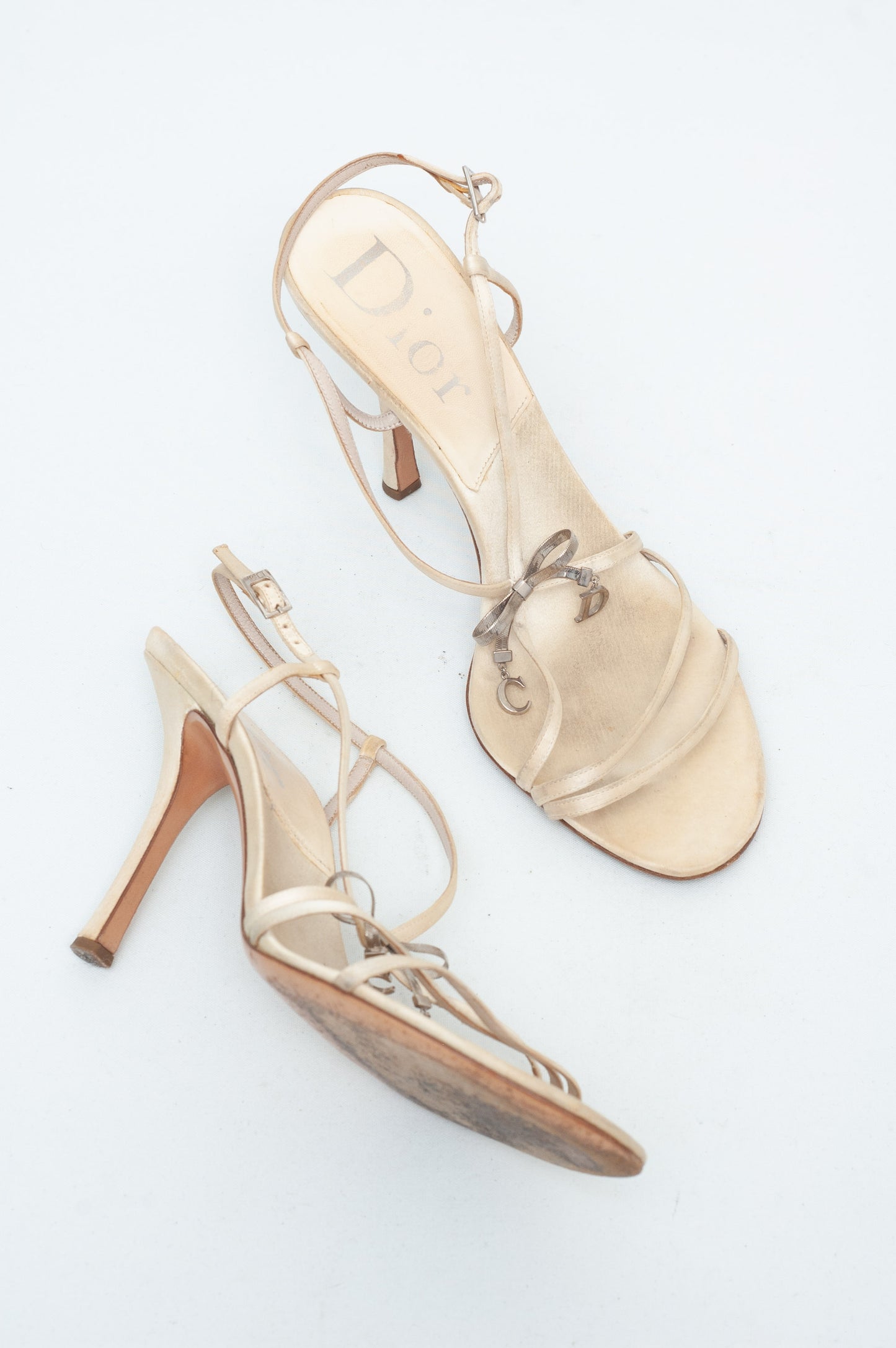 DIOR GALLIANO BOW BEIGE HEELS