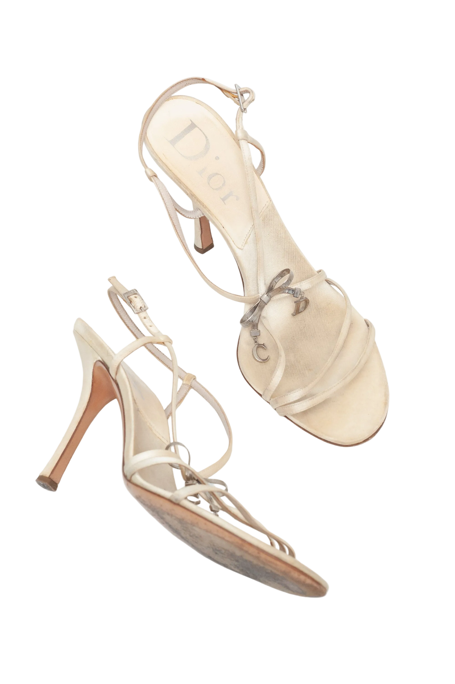DIOR GALLIANO BOW BEIGE HEELS