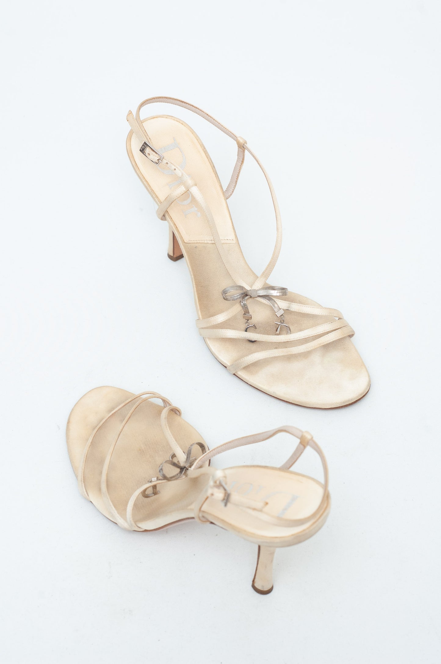 DIOR GALLIANO BOW BEIGE HEELS