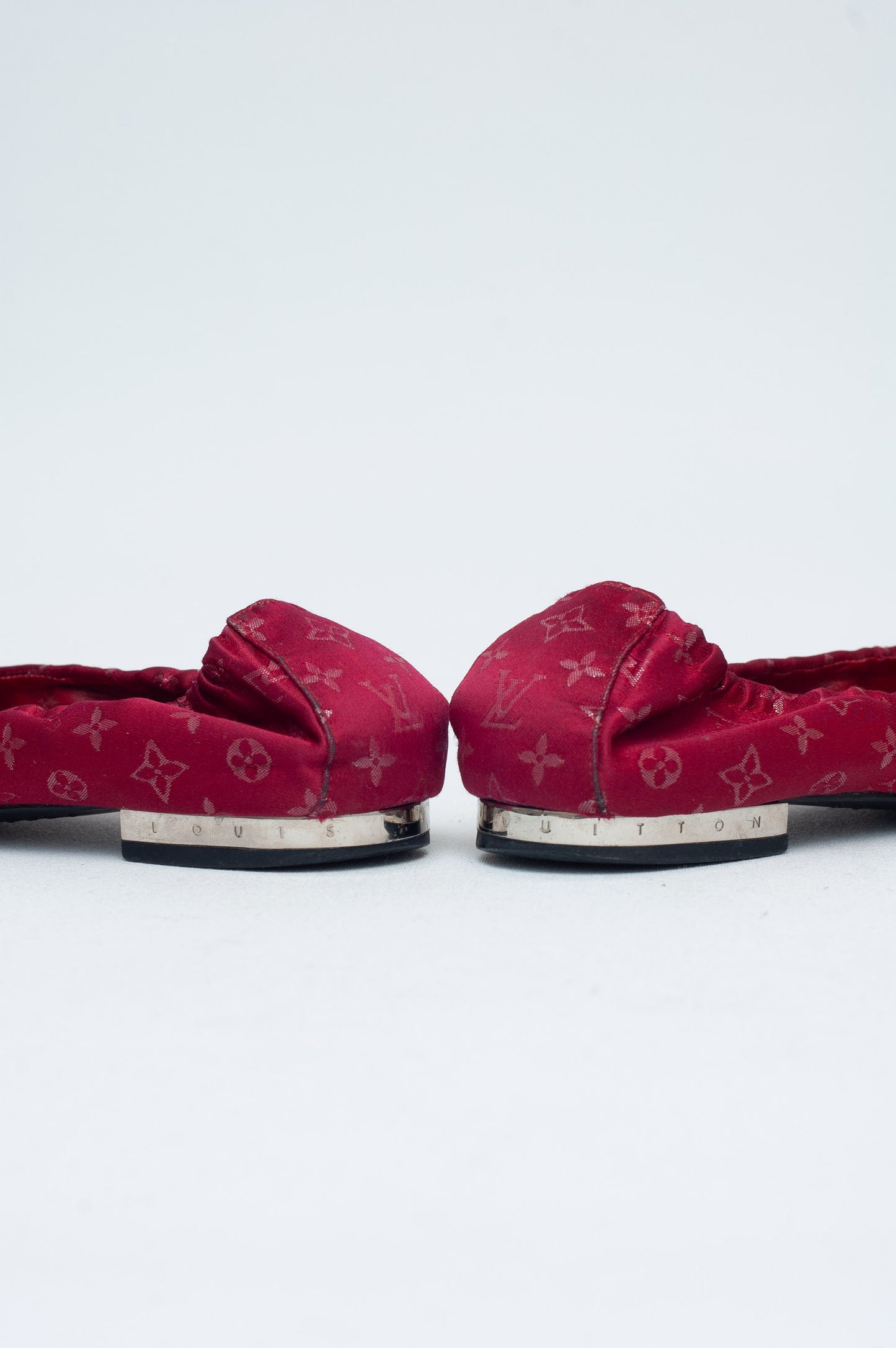 LOUIS VUITTON RED MONOGRAM BALLERINAS