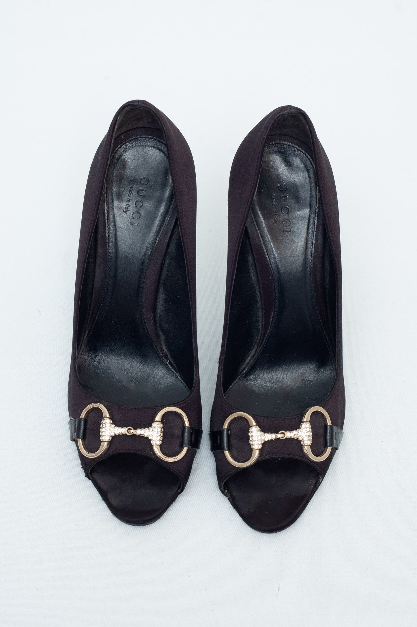 GUCCI CRYSTAL HORSEBIT HEELS