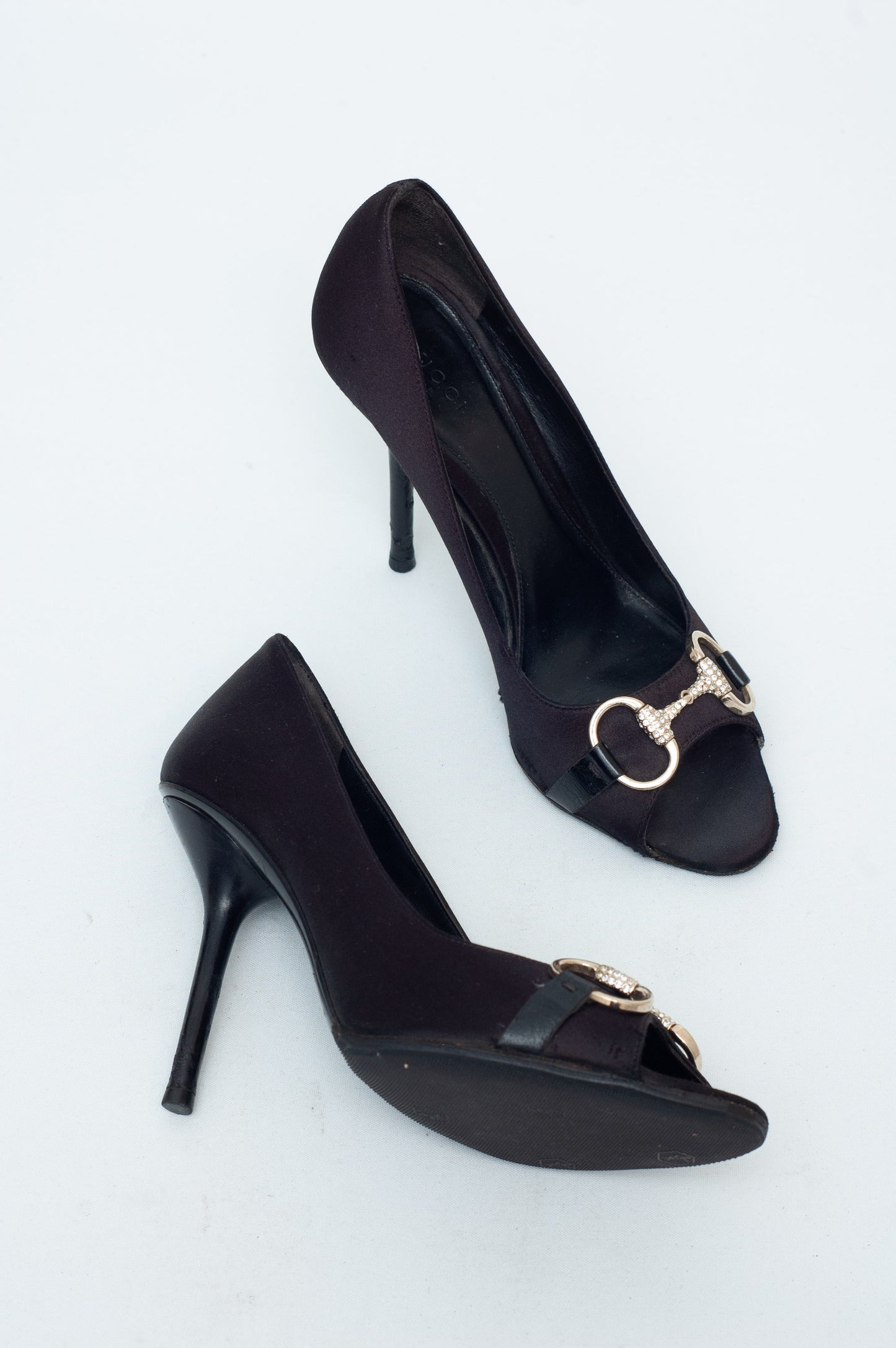 GUCCI CRYSTAL HORSEBIT HEELS