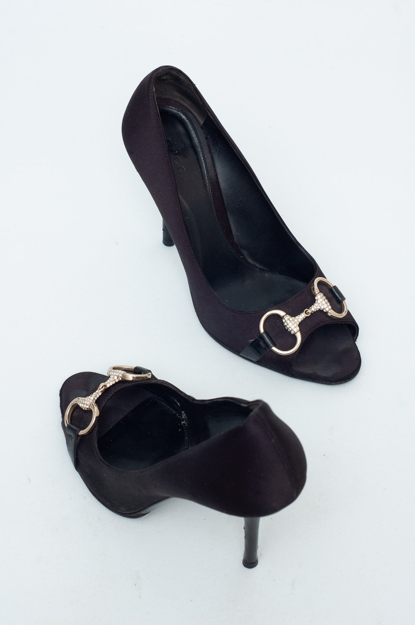 GUCCI CRYSTAL HORSEBIT HEELS