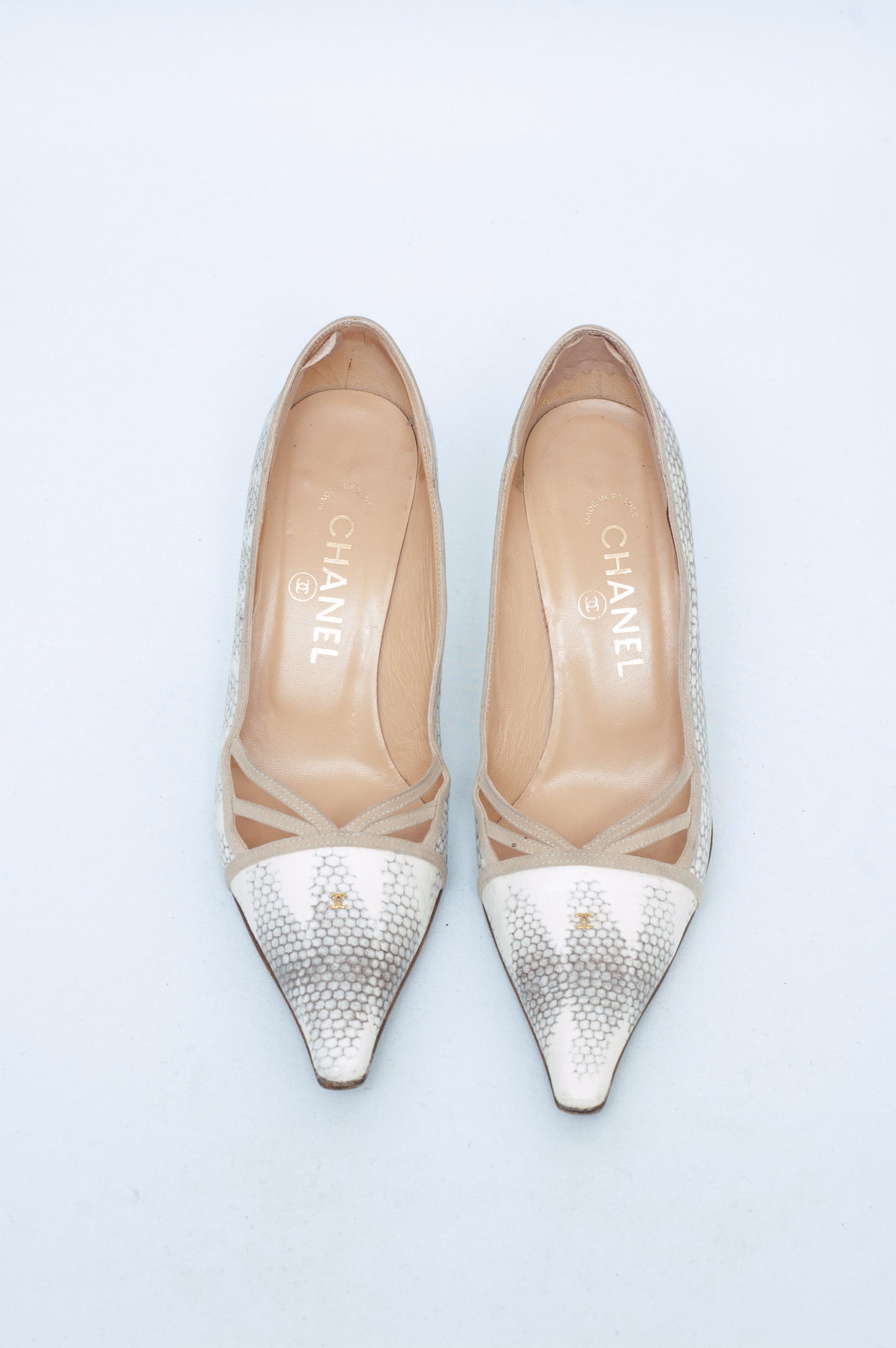 CHANEL LIZARD HEELS