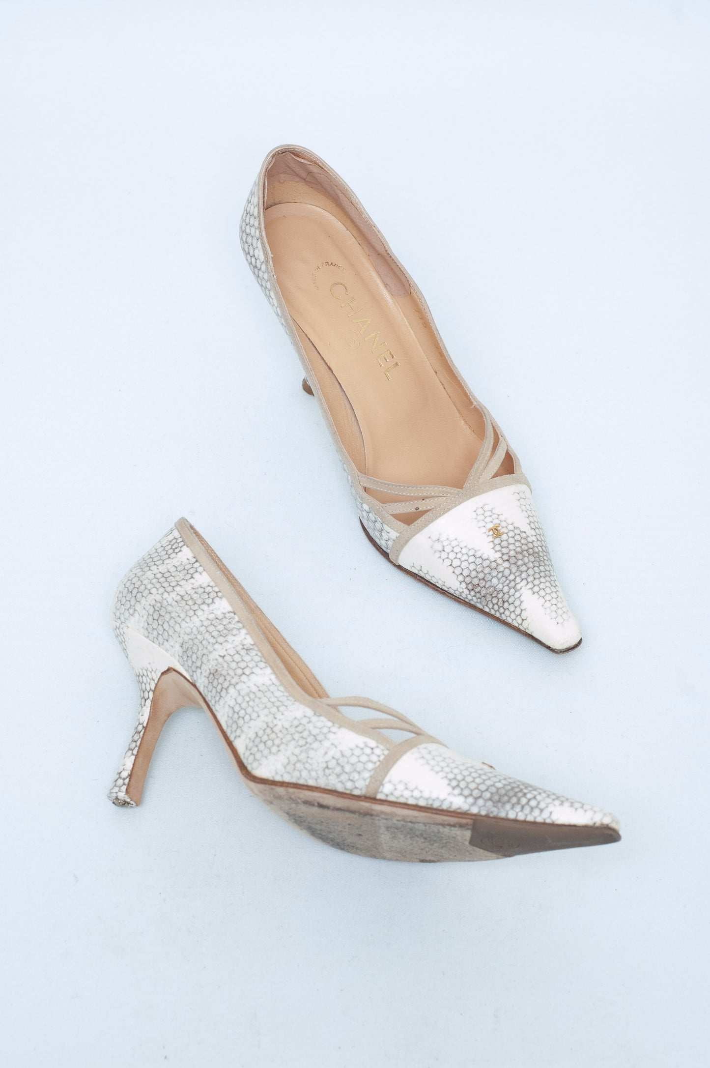 CHANEL LIZARD HEELS